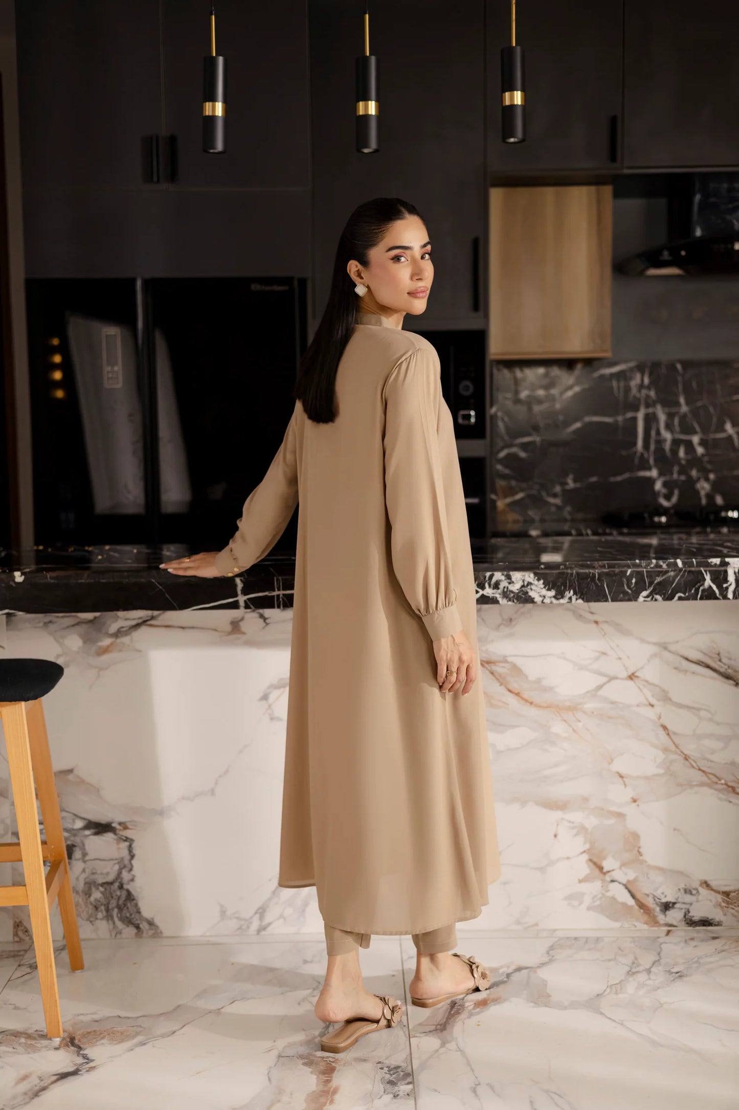 Solid 2PC Dress - SP-05 Skin | Solids | Silayi Pret