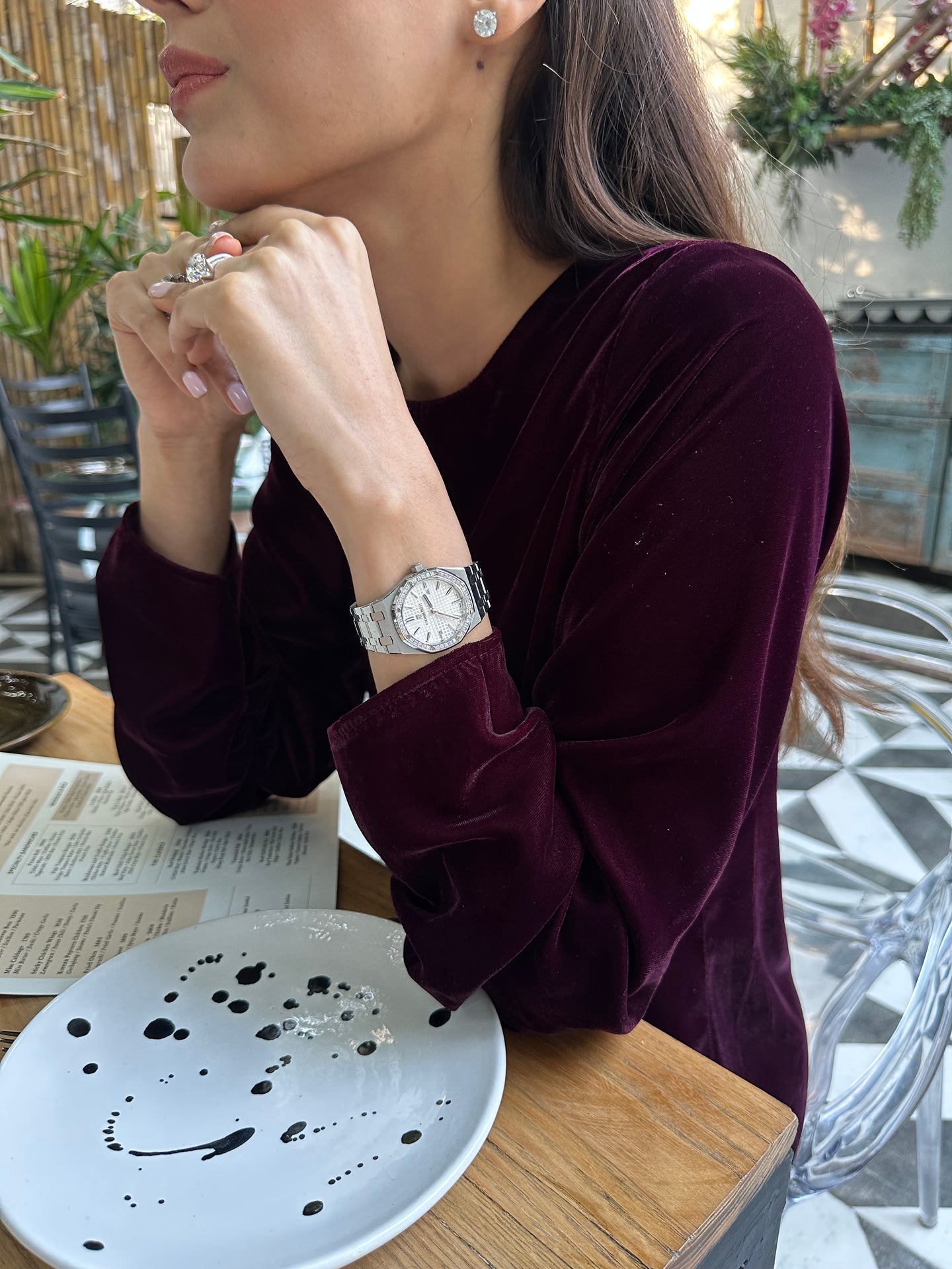 BURGUNDY VELVET SHIRT DRESS