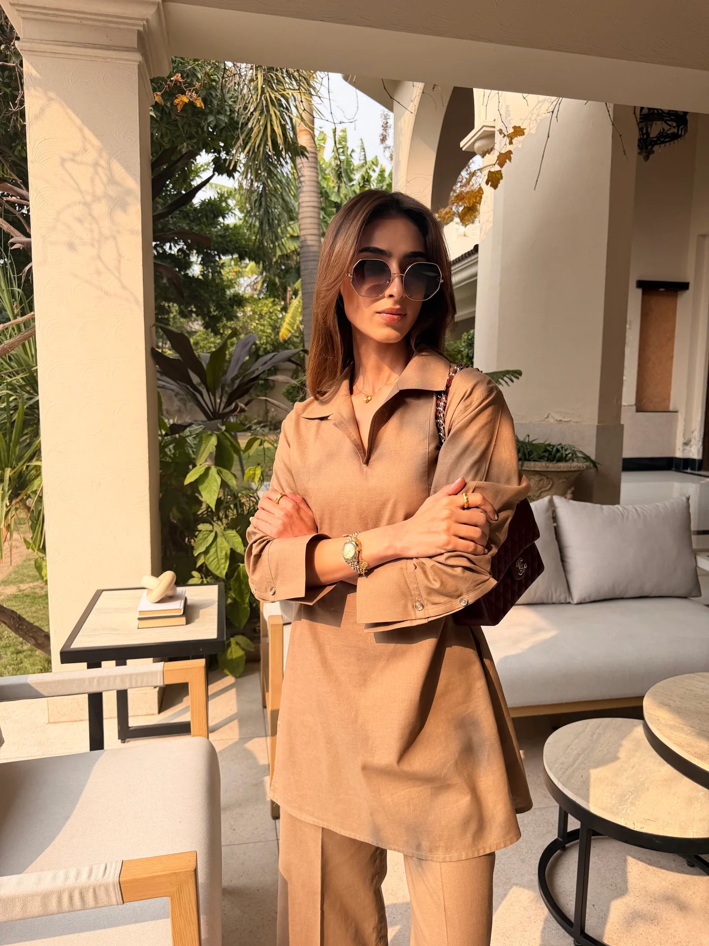 Taupe Linen Willow Set | Sak Atelier