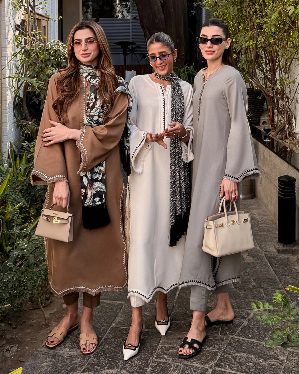 Taupe Embroided Thread Set | LIRA