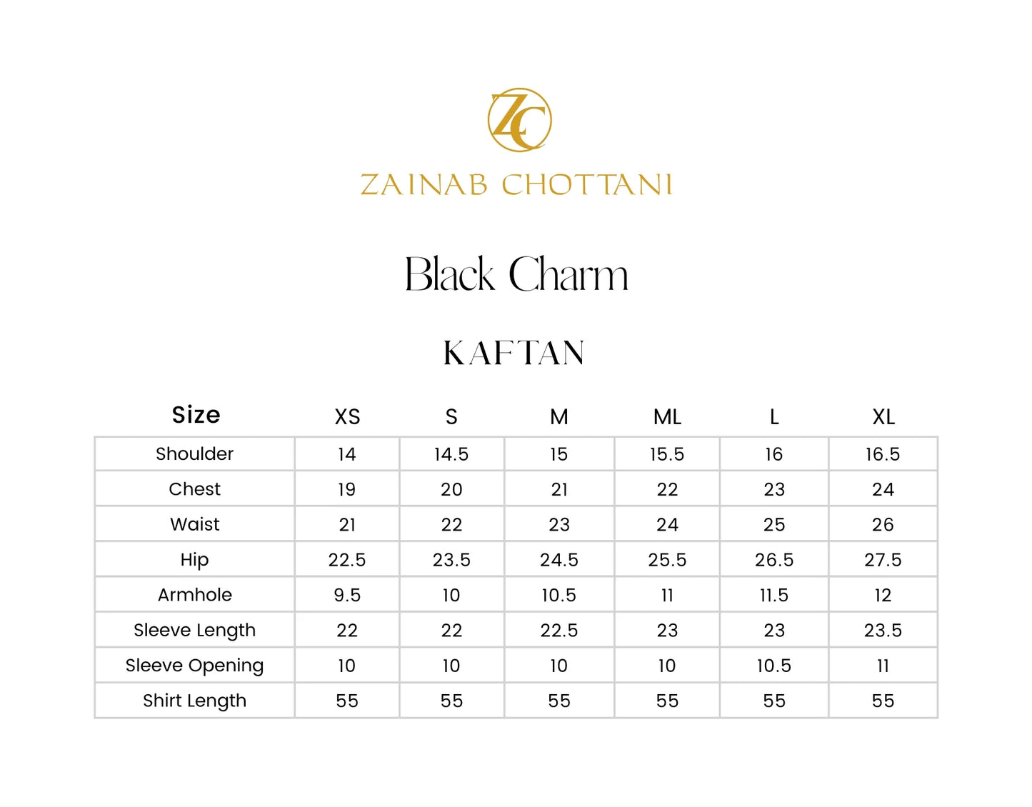 Black Charm Kaftan | Summer Edition '26 |  Zainab Chottani