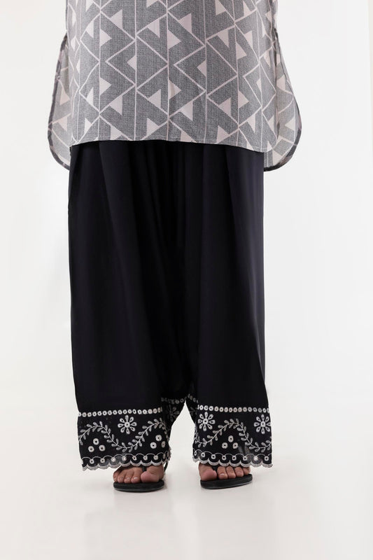 STITCHED LINEN SHALWAR | Sana Safinaz