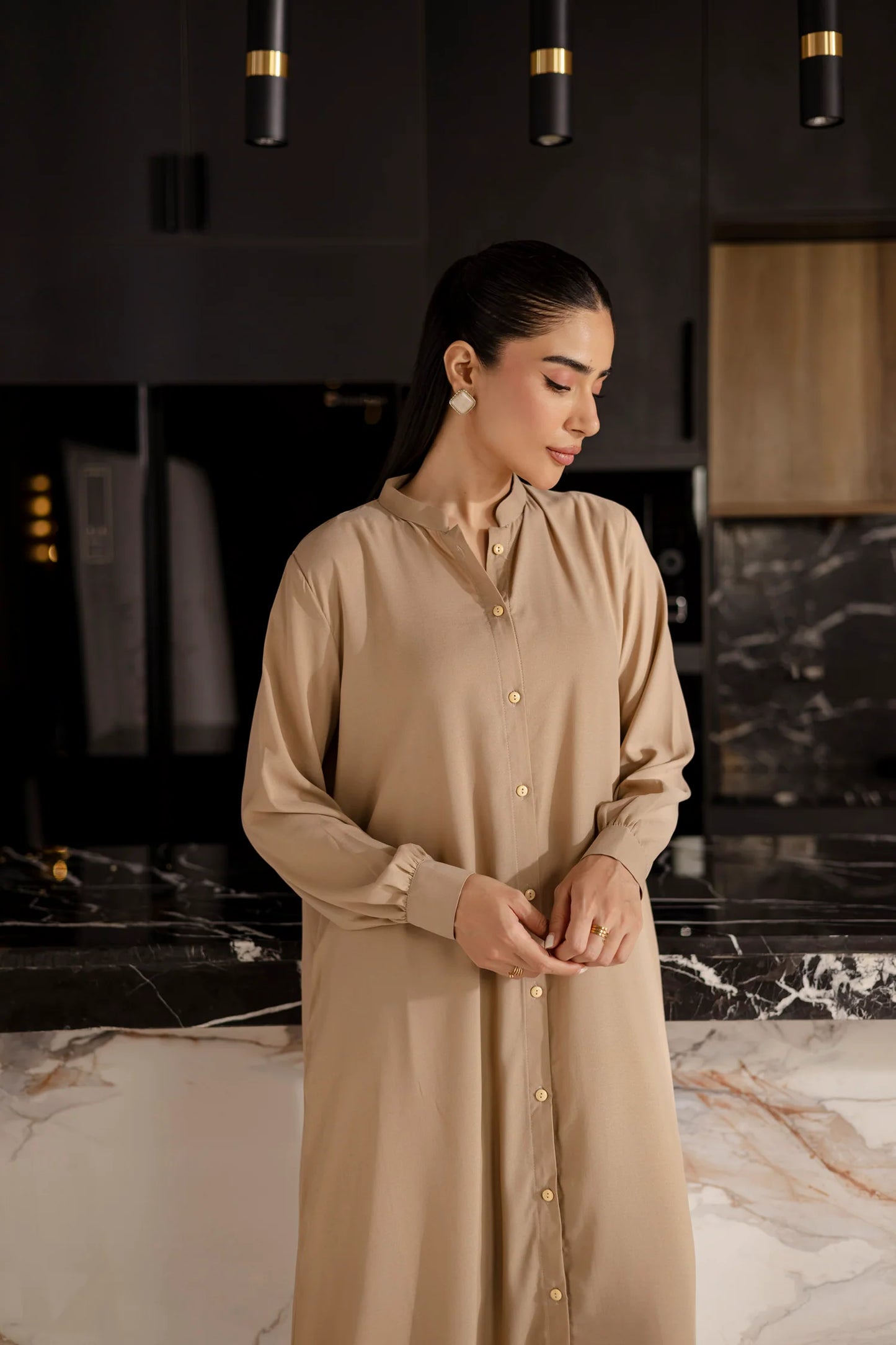 Solid 2PC Dress - SP-05 Skin | Solids | Silayi Pret