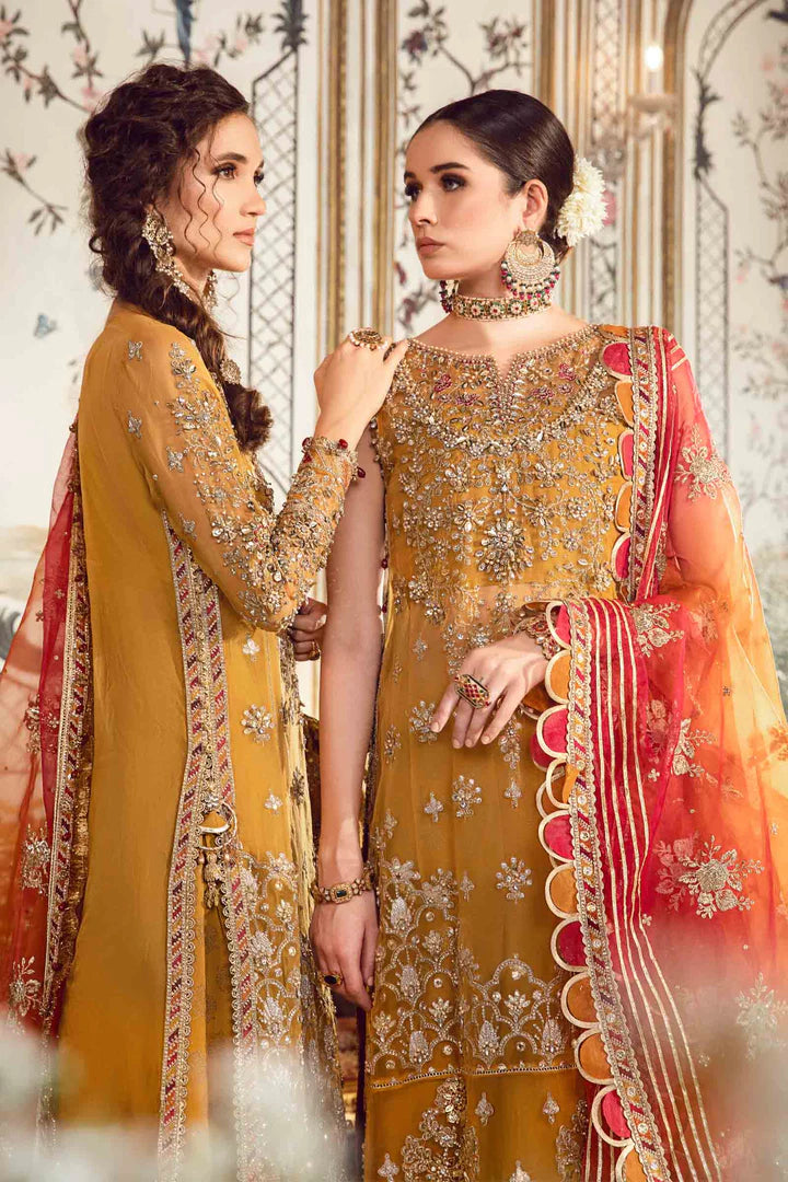 Maria B Unstitched MBROIDERED | Mustard BD-2707