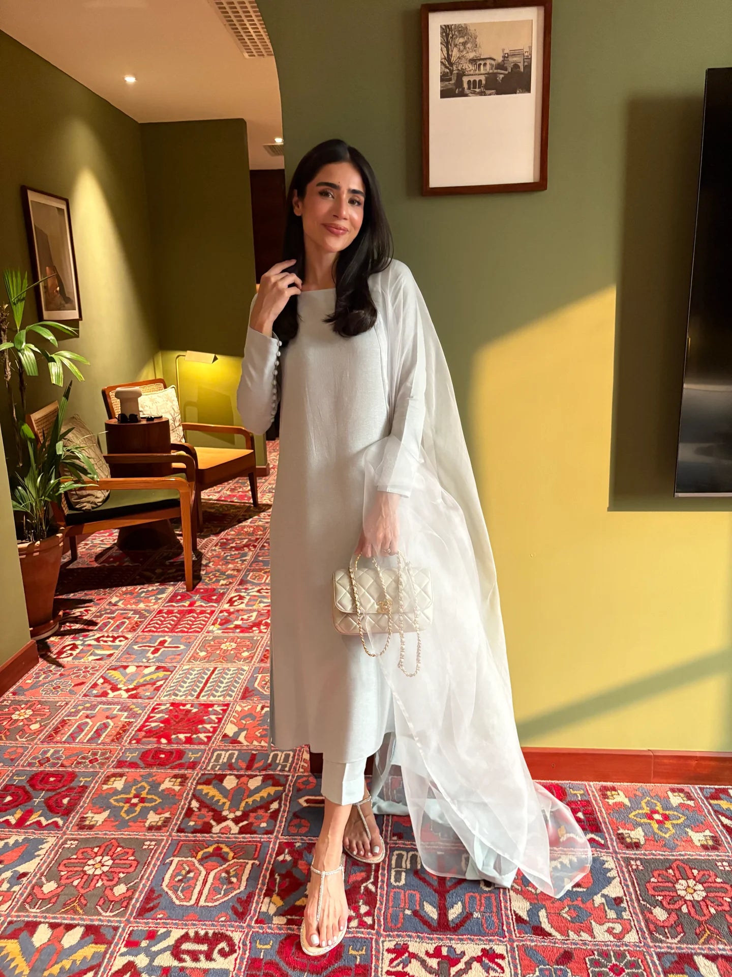 Muted Grey-Blue Buttoned Set | Sak Atelier