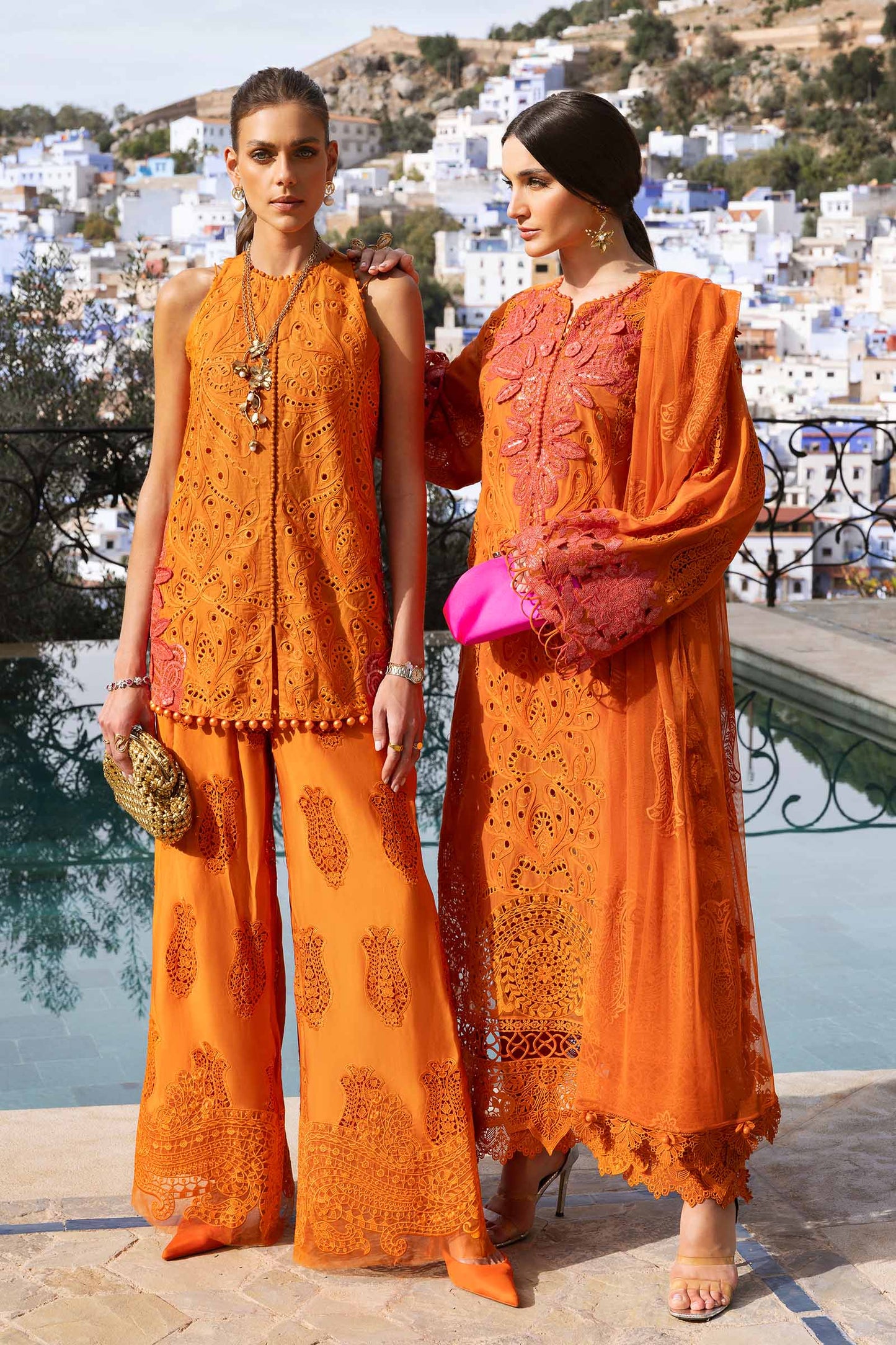 D-2505-B | 3 Piece Unstitched Embroidered Paper Cotton Suit | MARIA.B
