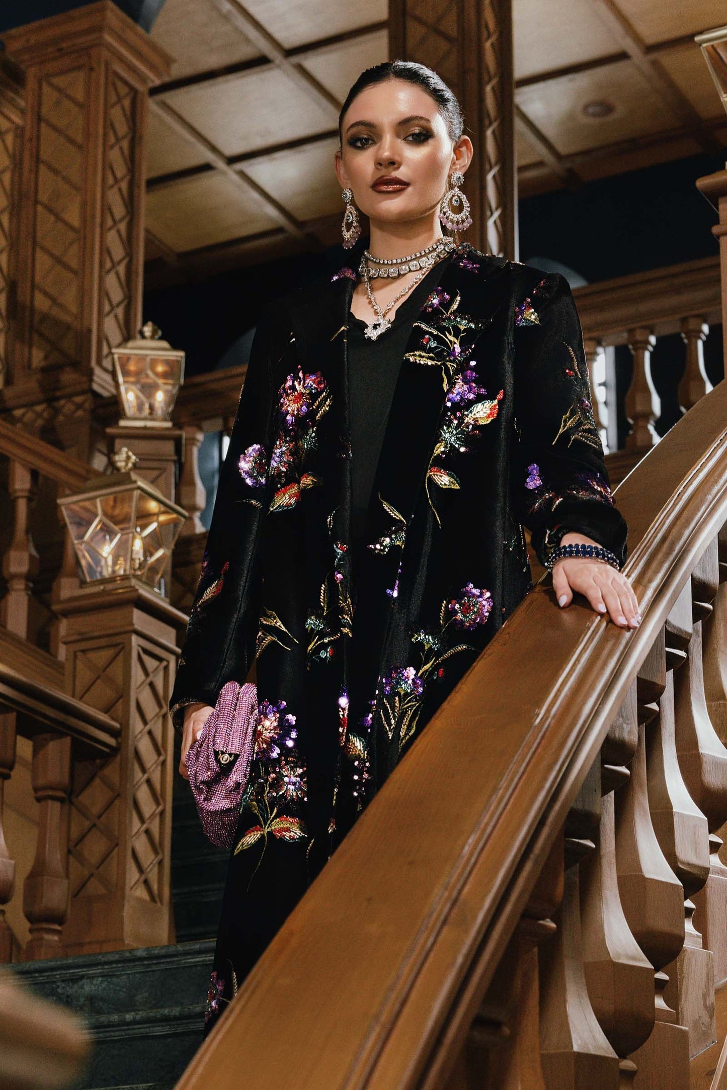 WL-1306-Black and Purple | Winter Luxe | MARIA.B