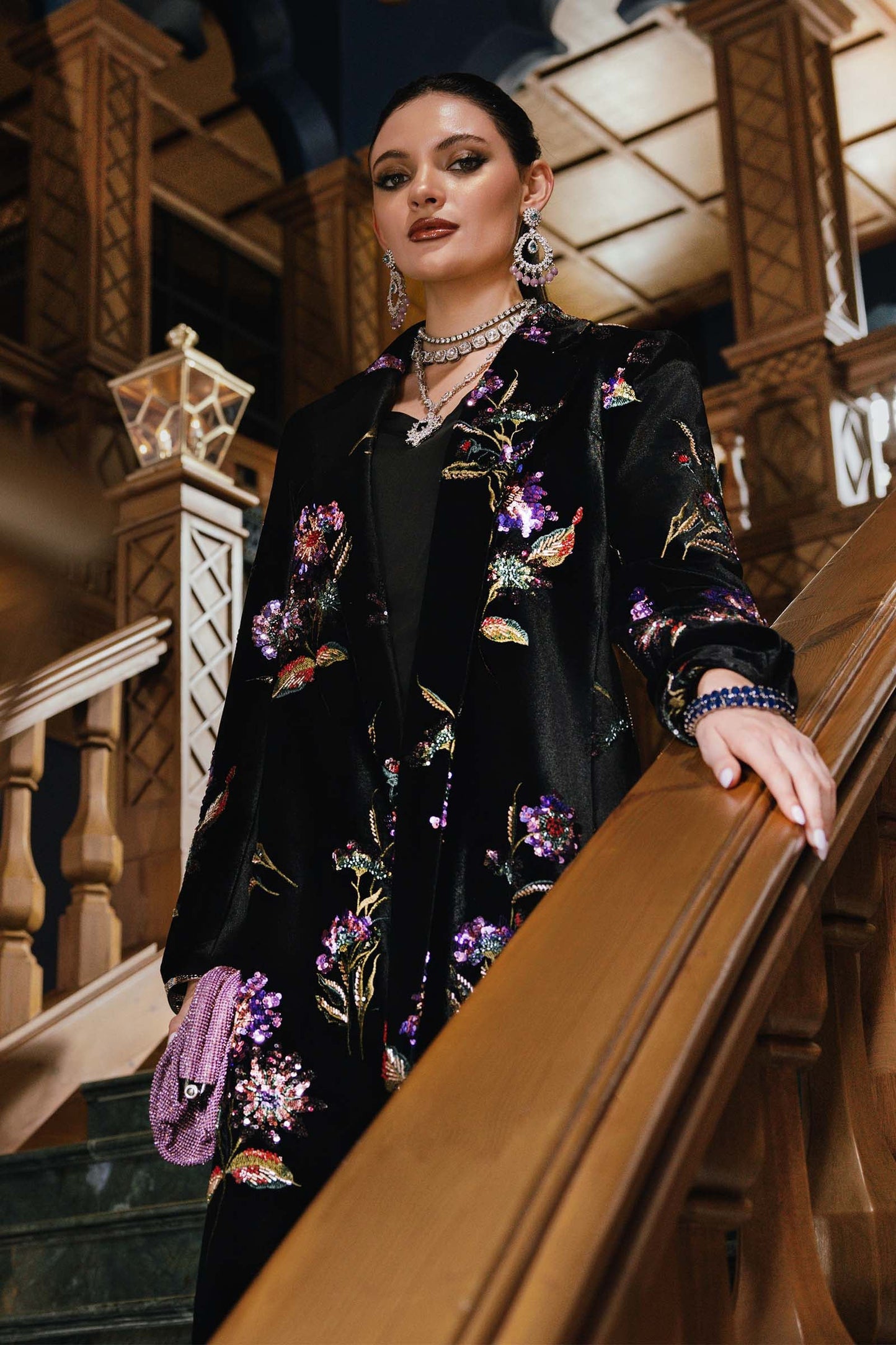 WL-1306-Black and Purple | Winter Luxe | MARIA.B