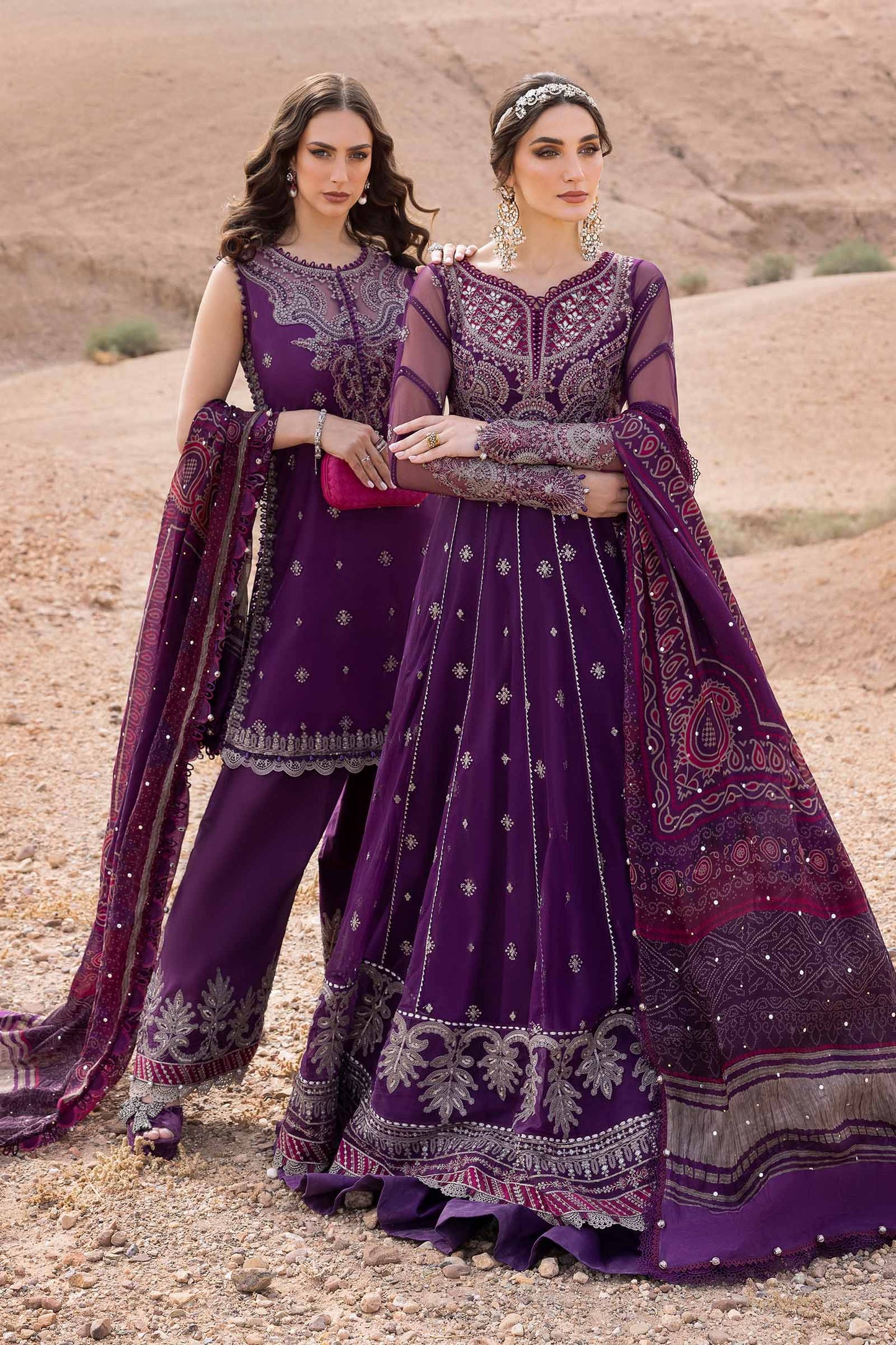 D-2507-B | 3 Piece Unstitched Embroidered Net Suit | MARIA.B