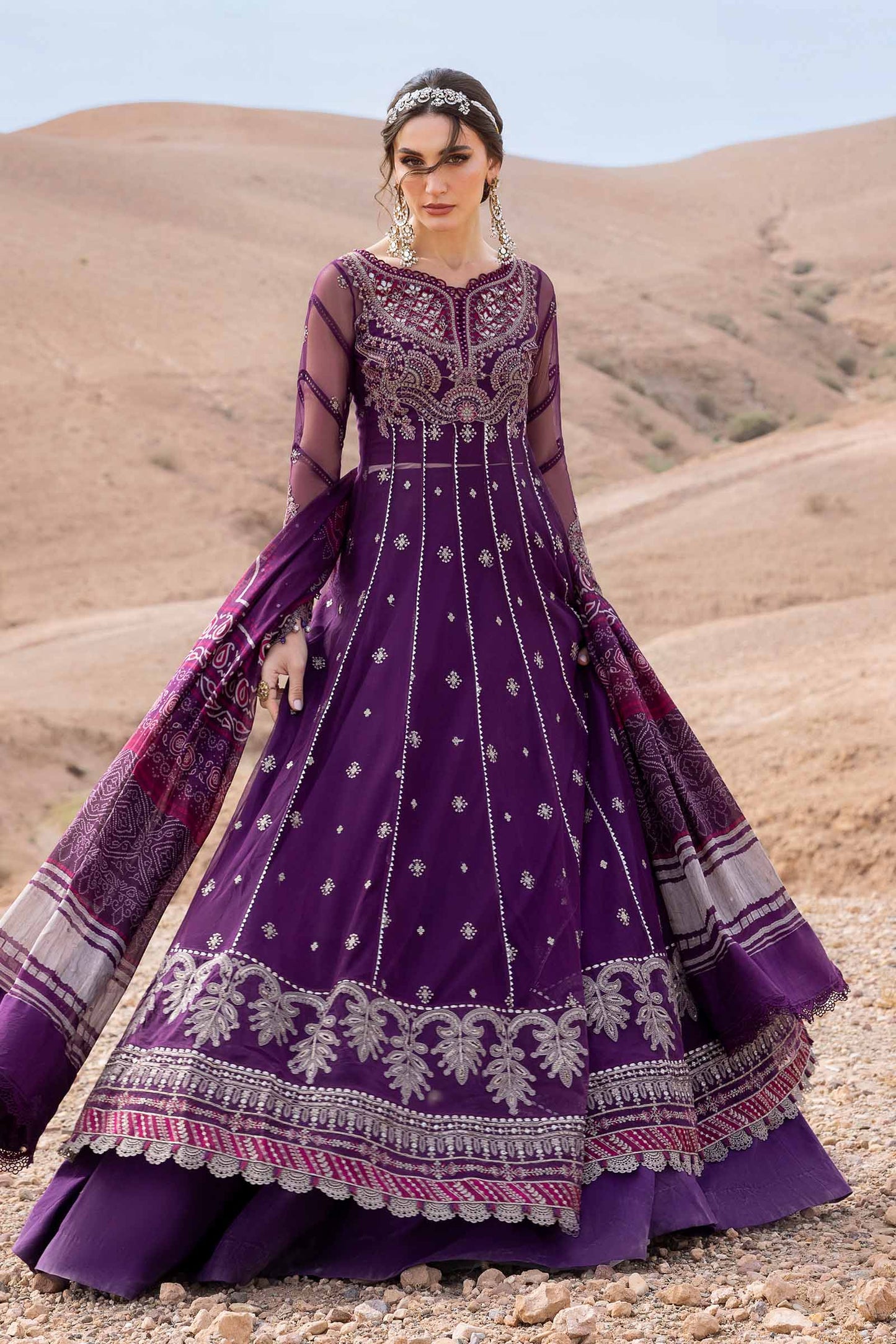 D-2507-B | 3 Piece Unstitched Embroidered Net Suit | MARIA.B