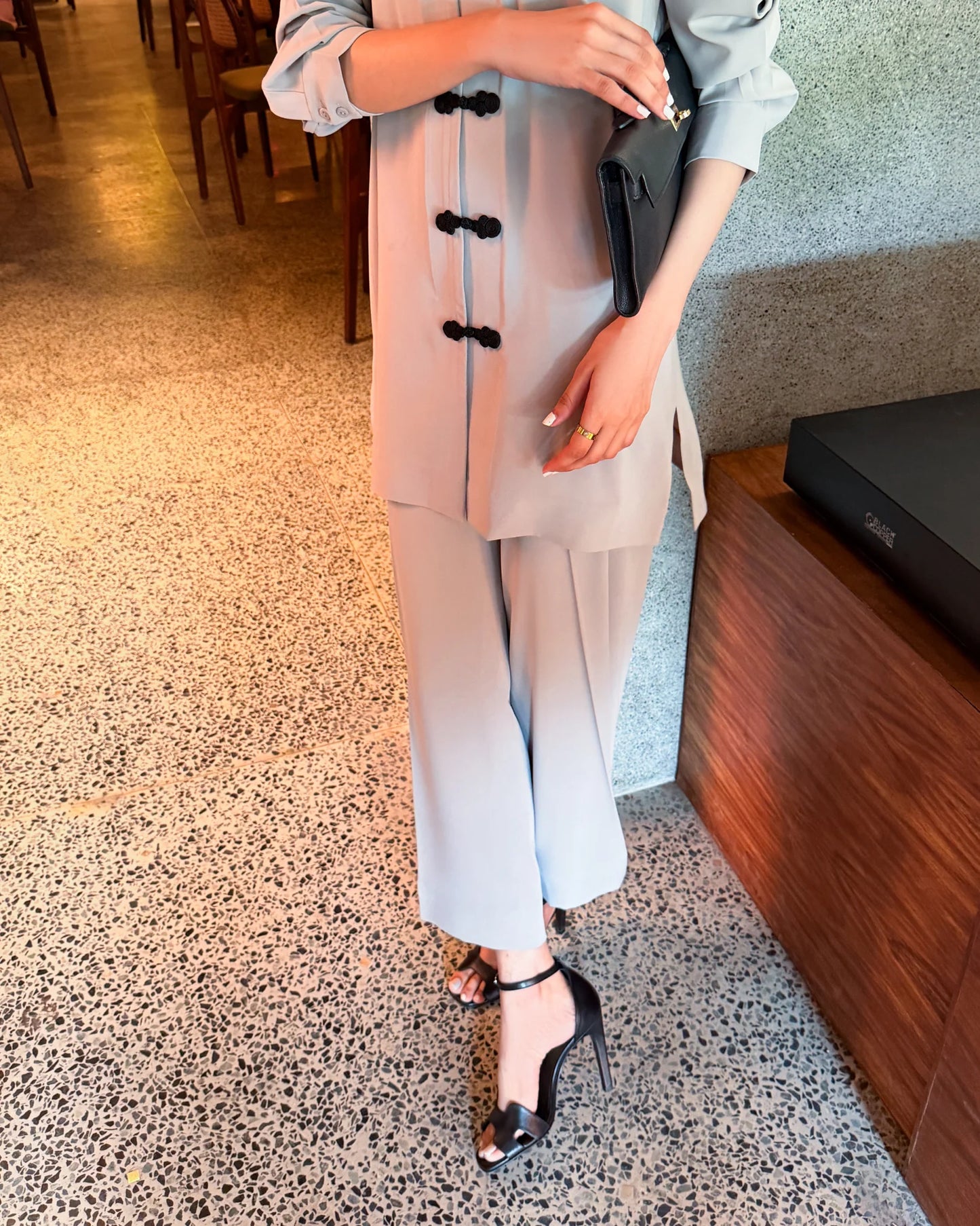 Mandarin Buttoned Set | New Arrivals | LIRA