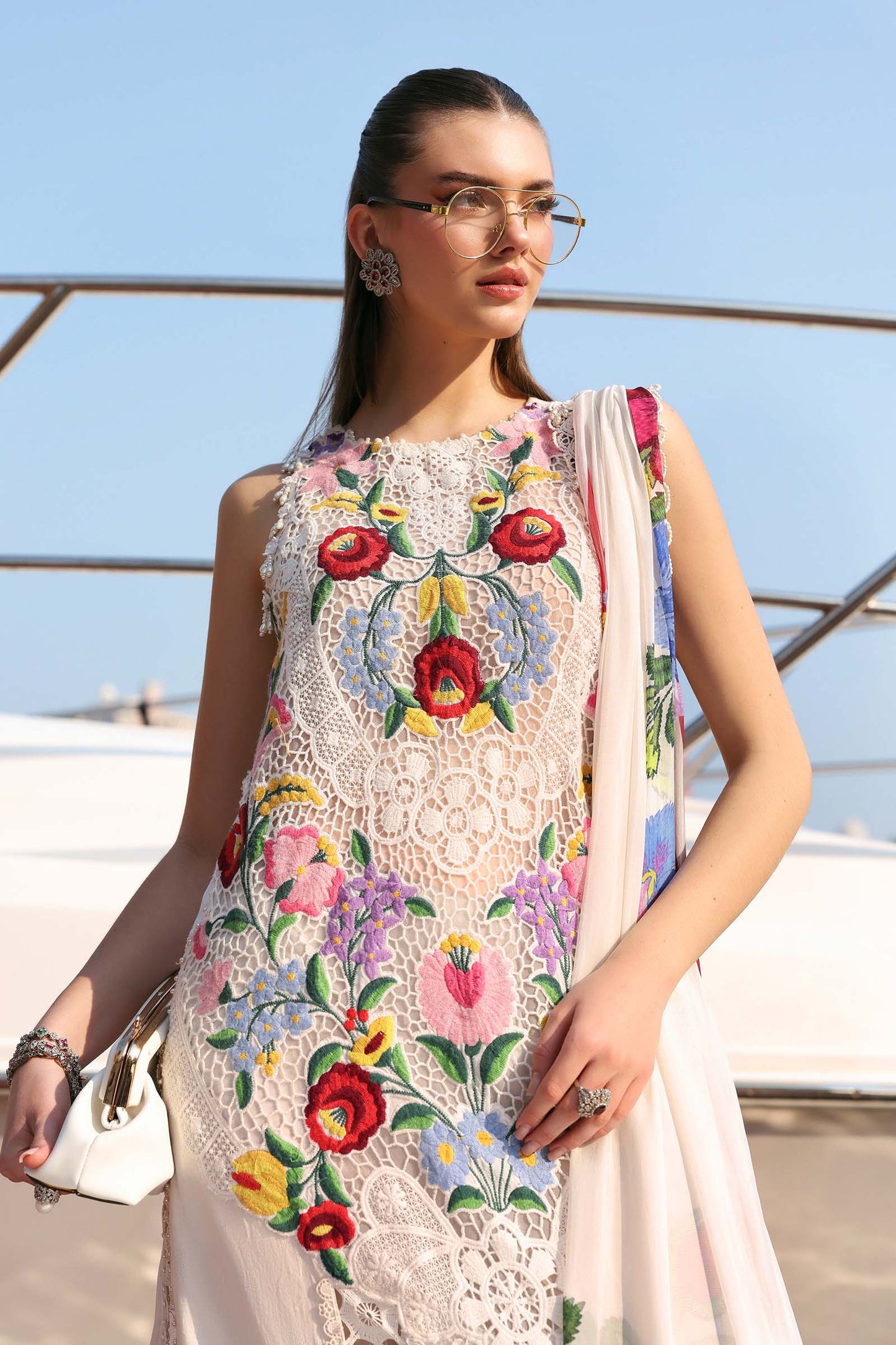 D-2610-A | 3 Piece Unstitched Embroidered Jacquard Lawn Suit | MARIA.B