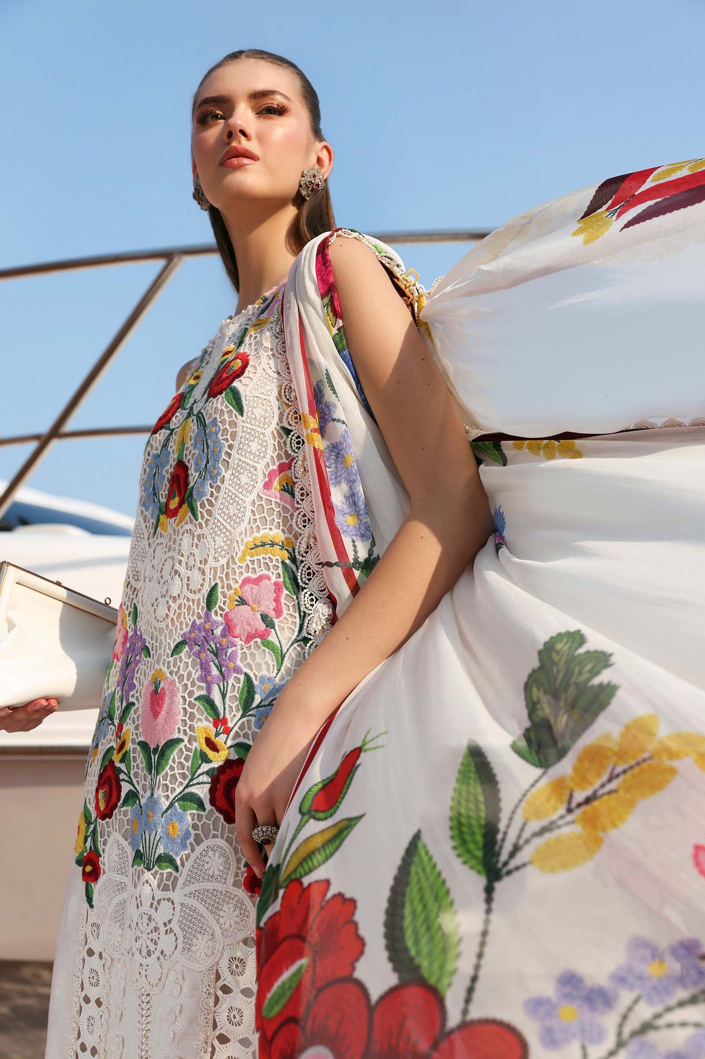 D-2610-A | 3 Piece Unstitched Embroidered Jacquard Lawn Suit | MARIA.B