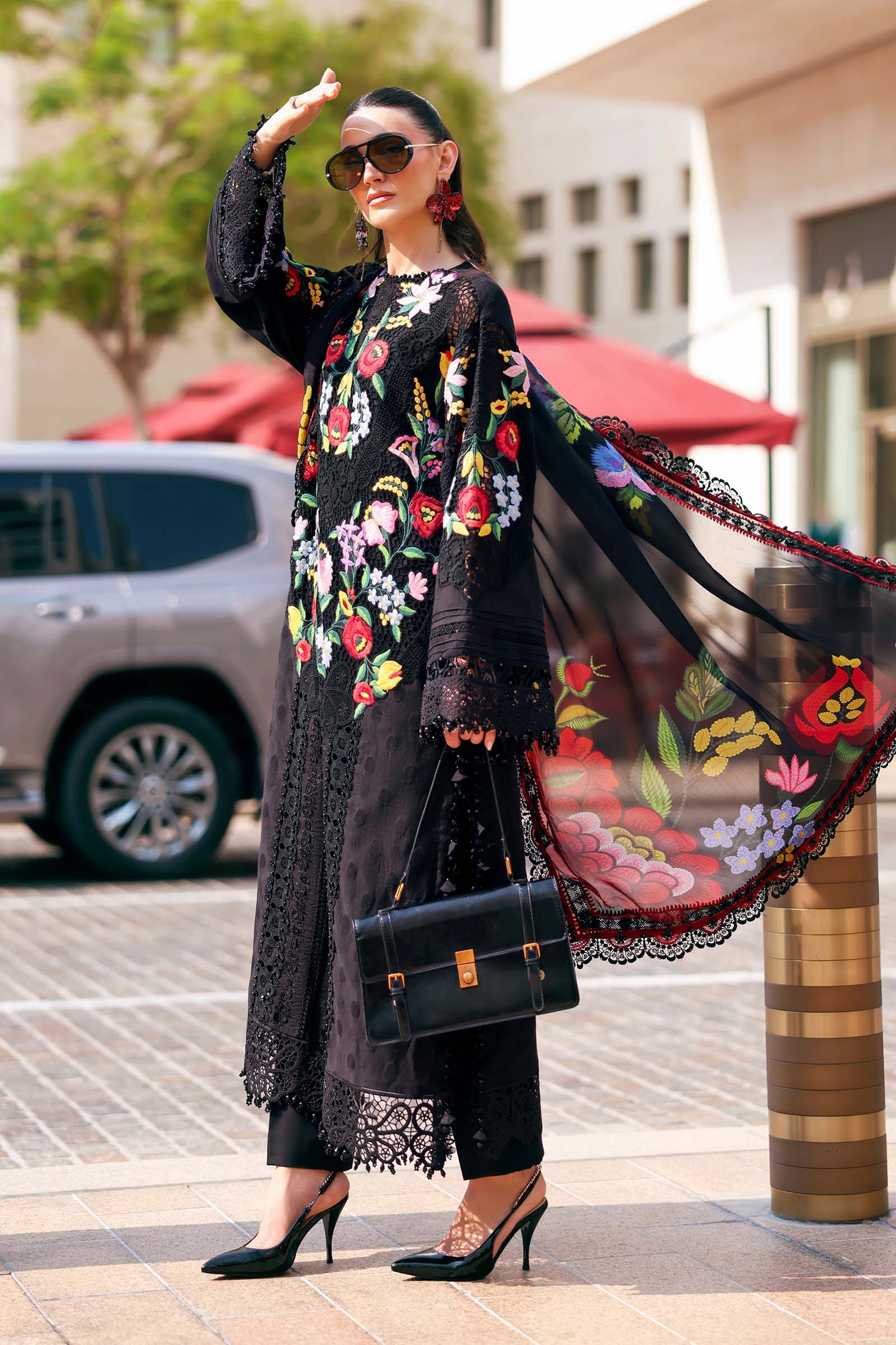D-2610-B | 3 Piece Unstitched Embroidered Jacquard Lawn Suit | MARIA.B