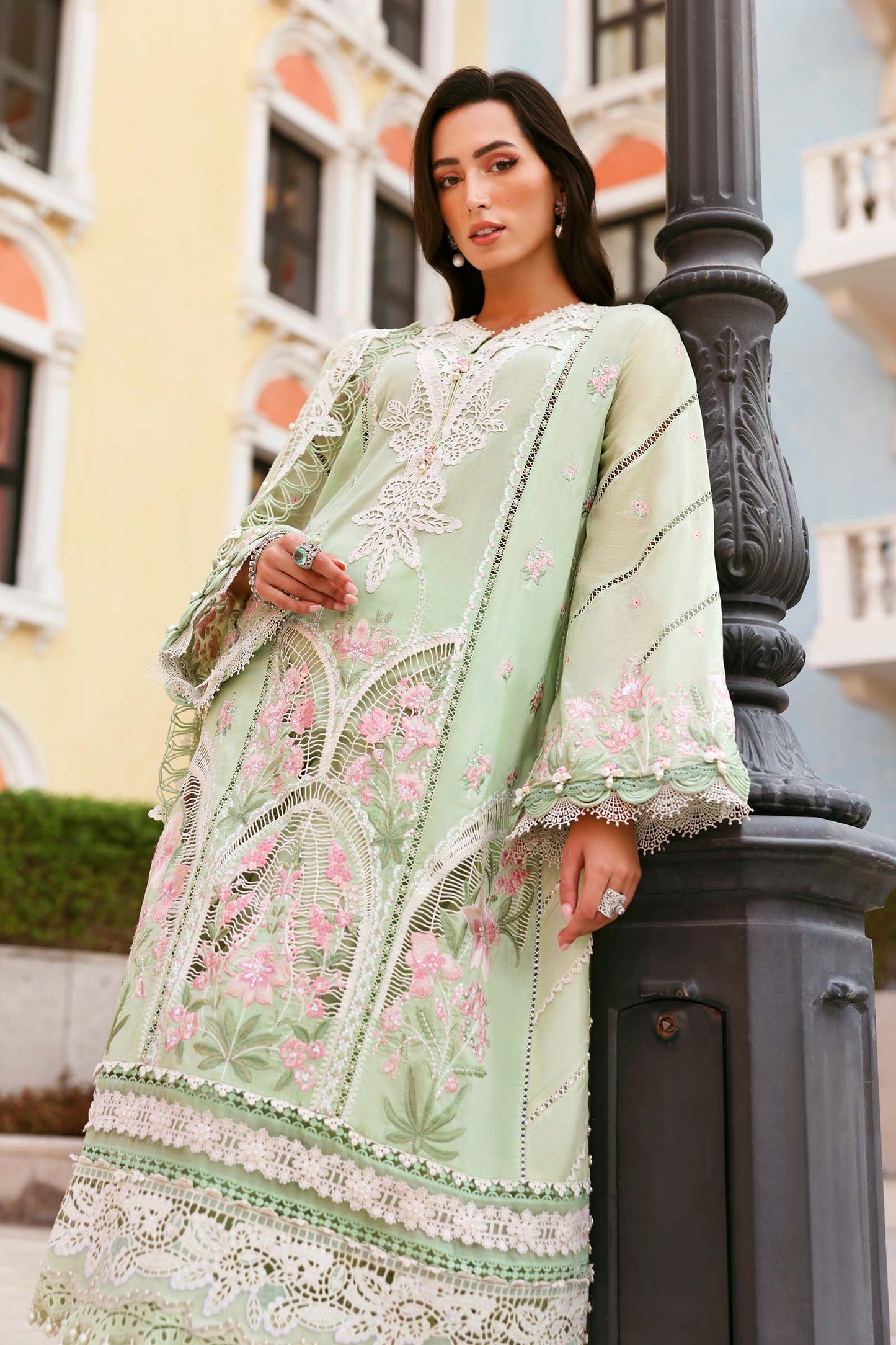 D-2611-A | 3 Piece Unstitched Embroidered Lawn Suit | MARIA.B