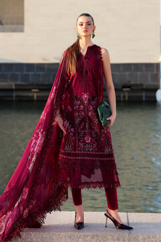 D-2611-B | 3 Piece Unstitched Embroidered Lawn Suit | MARIA.B
