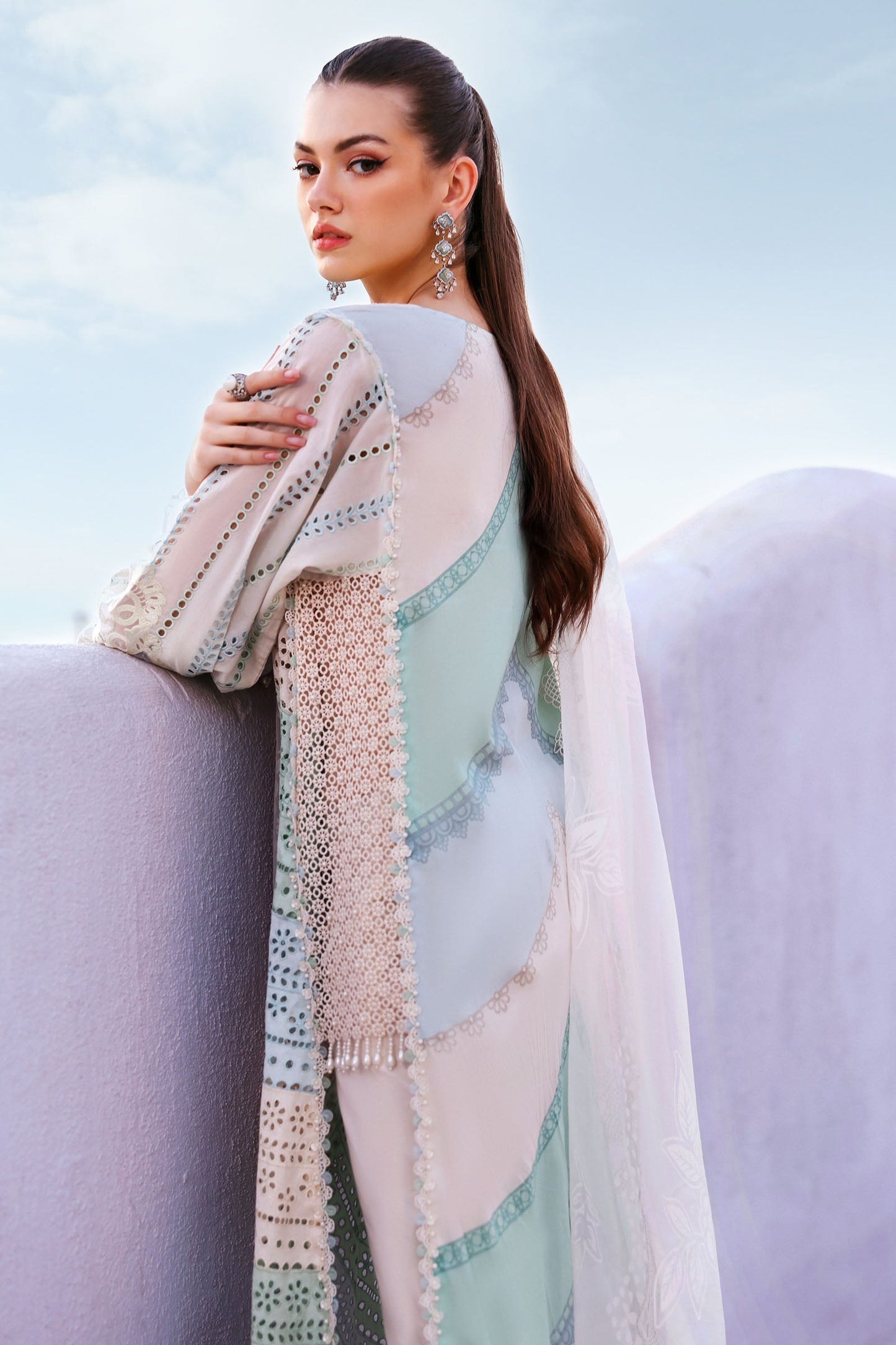 D-2612-A | 3 Piece Unstitched Embroidered Lawn Suit | MARIA.B