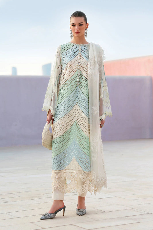 D-2612-A | 3 Piece Unstitched Embroidered Lawn Suit | MARIA.B