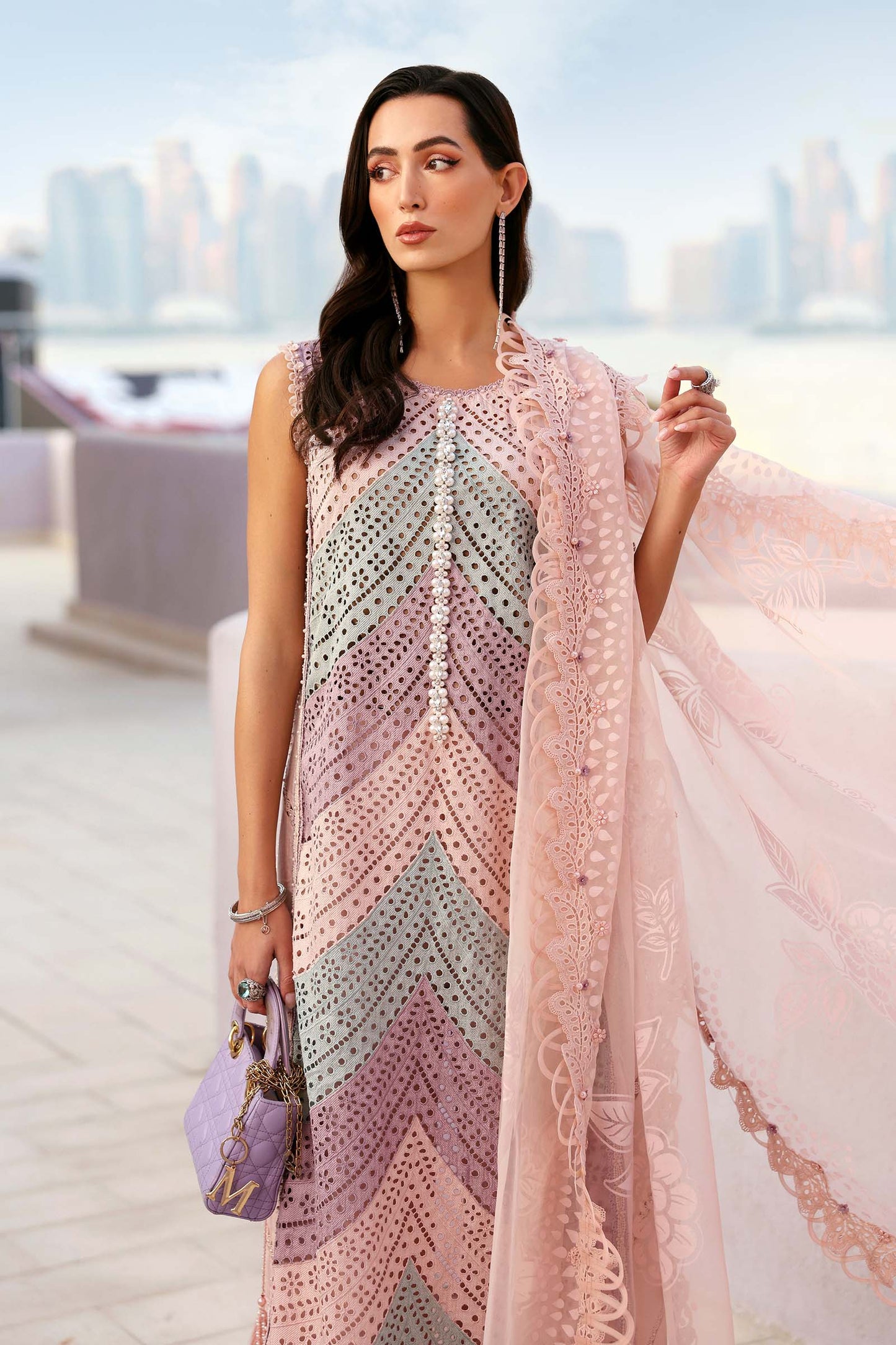 D-2612-B | 3 Piece Unstitched Embroidered Lawn Suit | MARIA.B