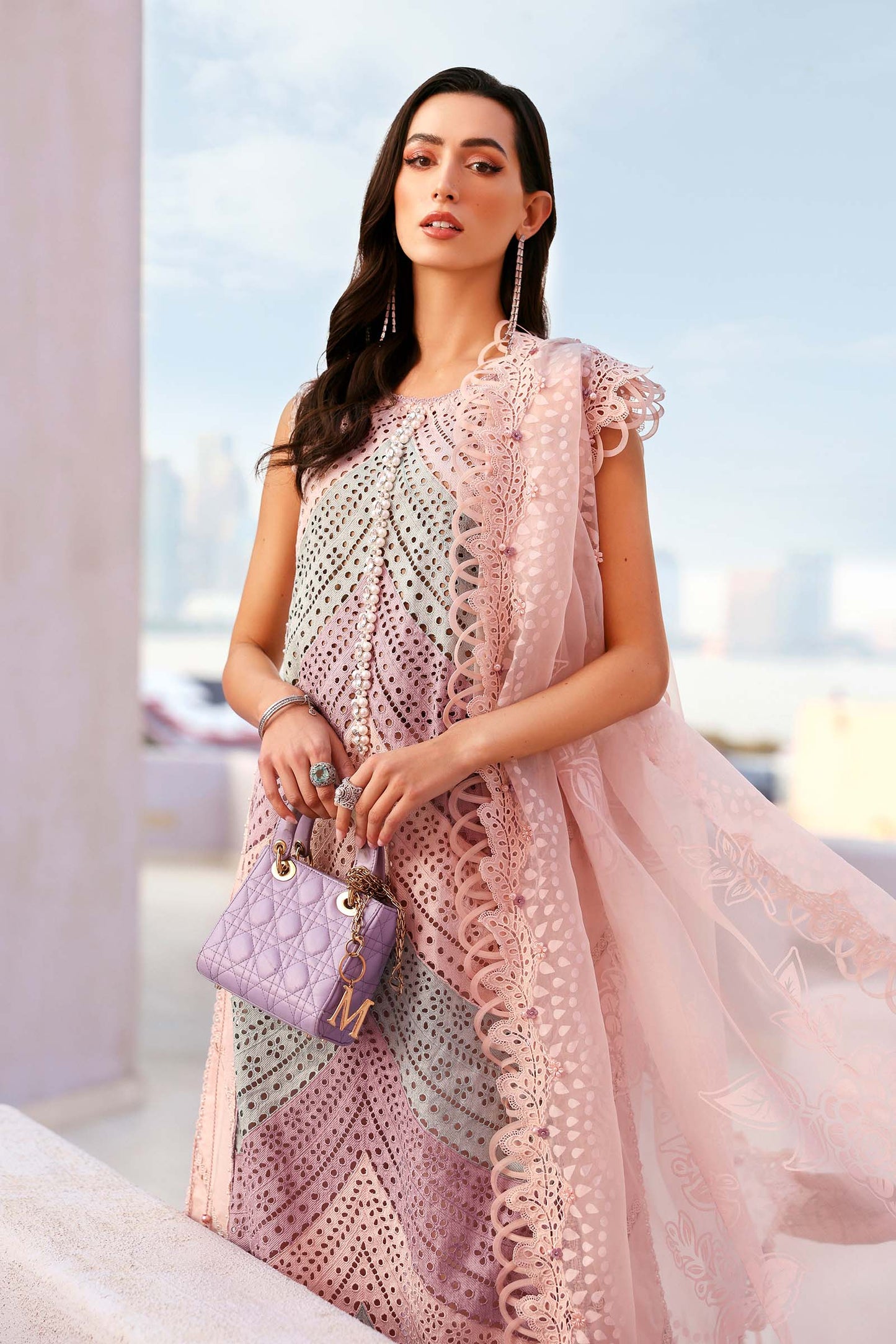 D-2612-B | 3 Piece Unstitched Embroidered Lawn Suit | MARIA.B