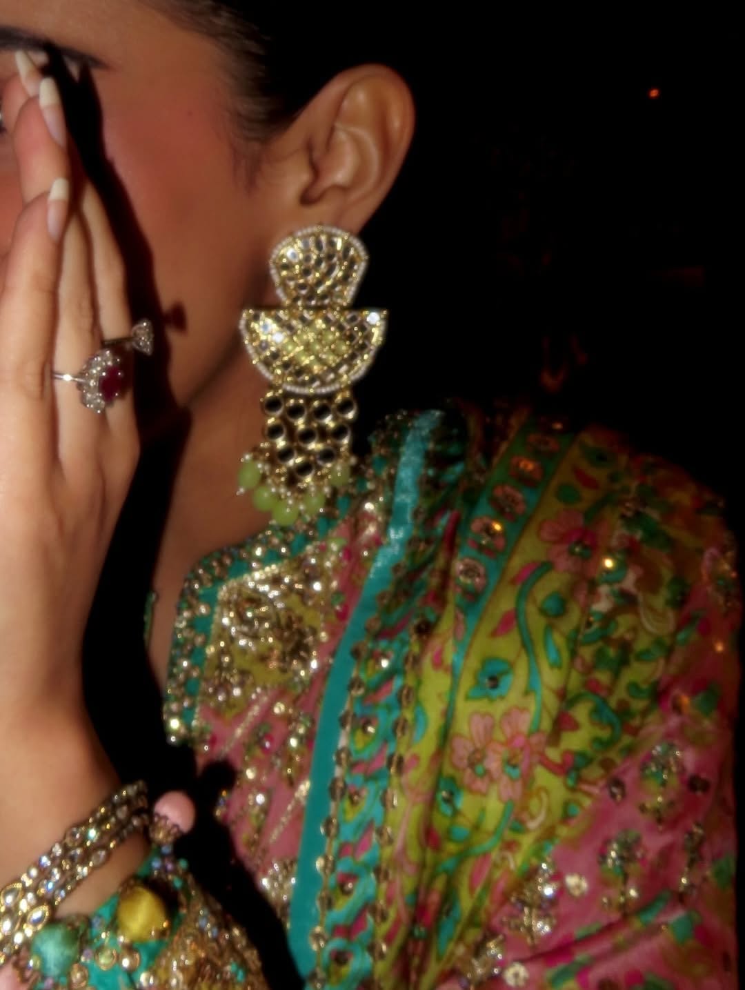 Arooba in Shae Blockprinted Dhaka and Short Jacket | FARAH TALIB AZIZ