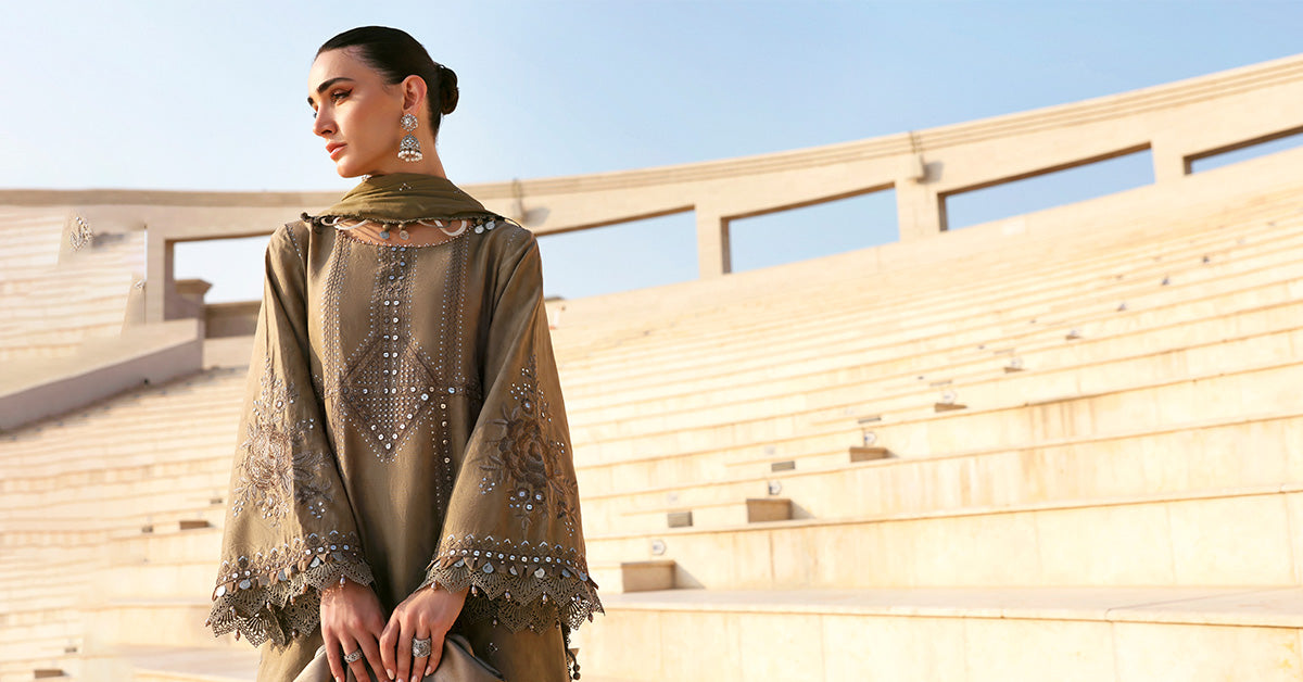 D-2602-A | 3 Piece Unstitched Embroidered Jacquard Lawn Suit | MARIA.B