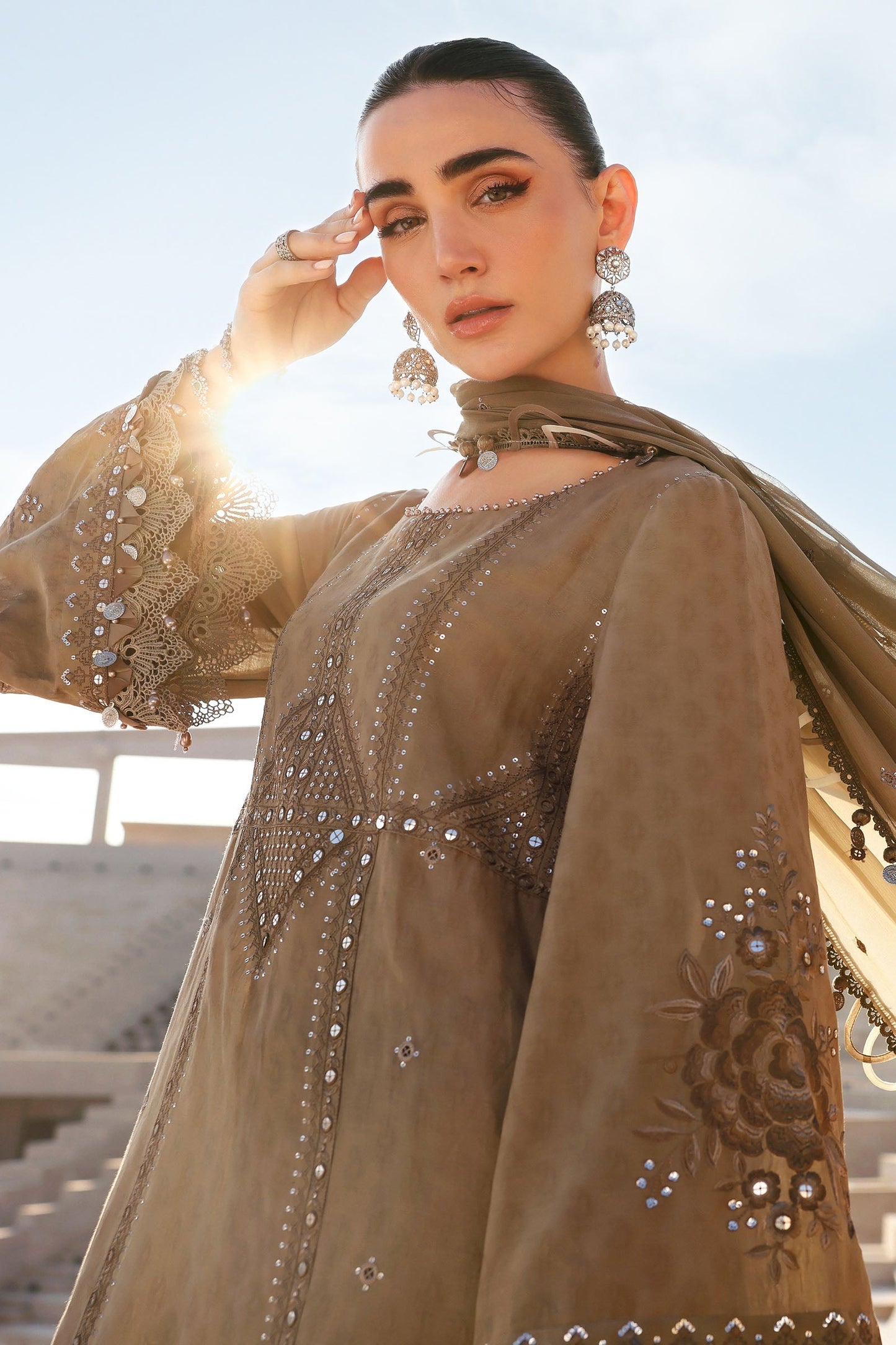 D-2602-A | 3 Piece Unstitched Embroidered Jacquard Lawn Suit | MARIA.B