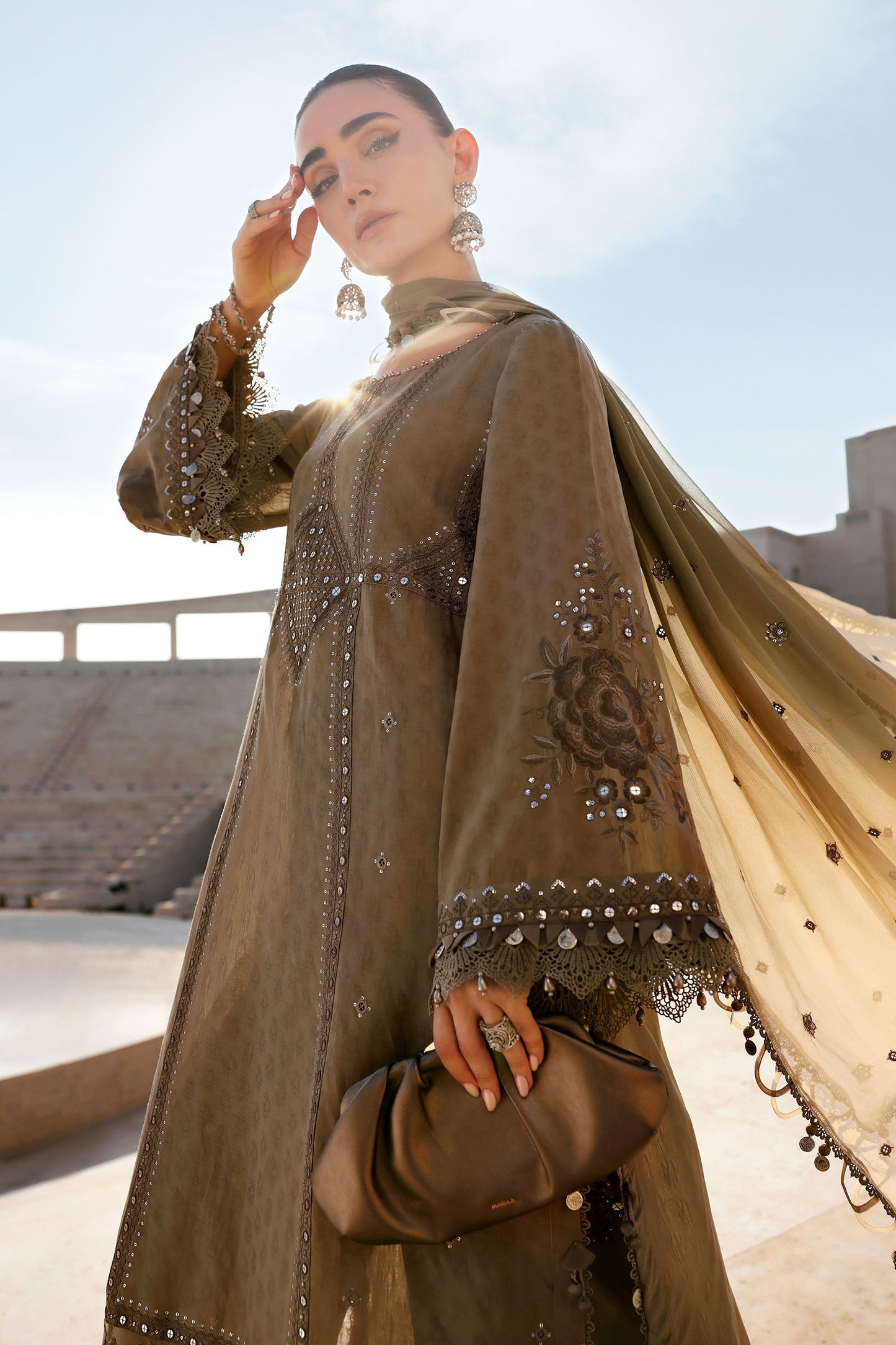 D-2602-A | 3 Piece Unstitched Embroidered Jacquard Lawn Suit | MARIA.B