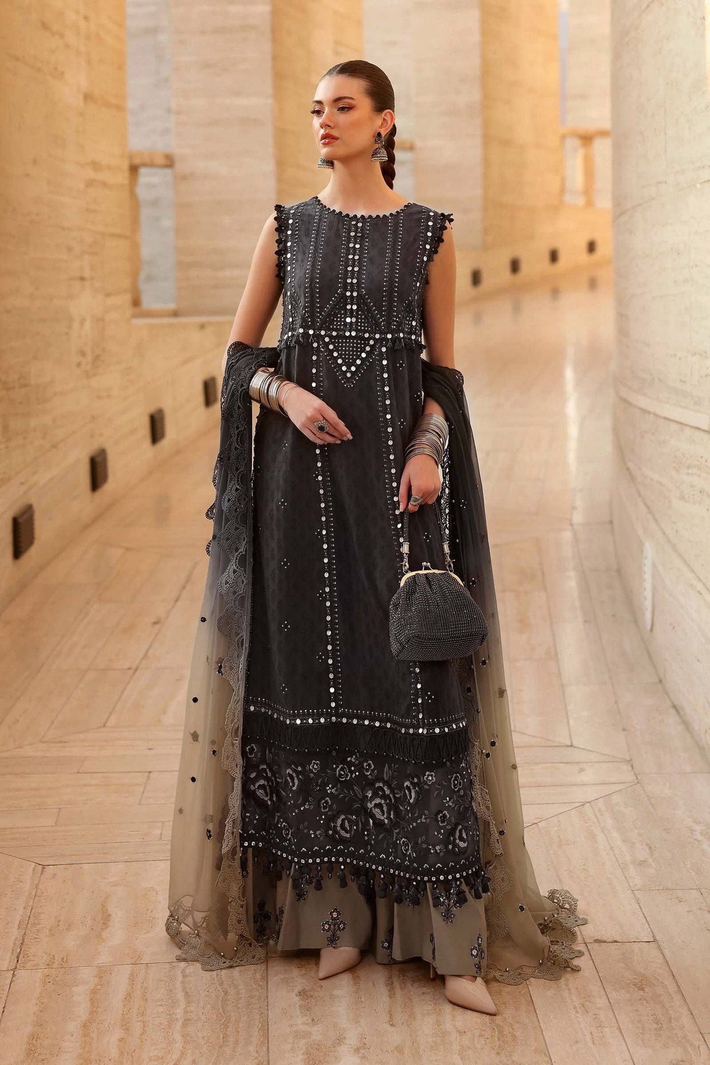 D-2602-B | 3 Piece Unstitched Embroidered Jacquard Lawn Suit | MARIA.B