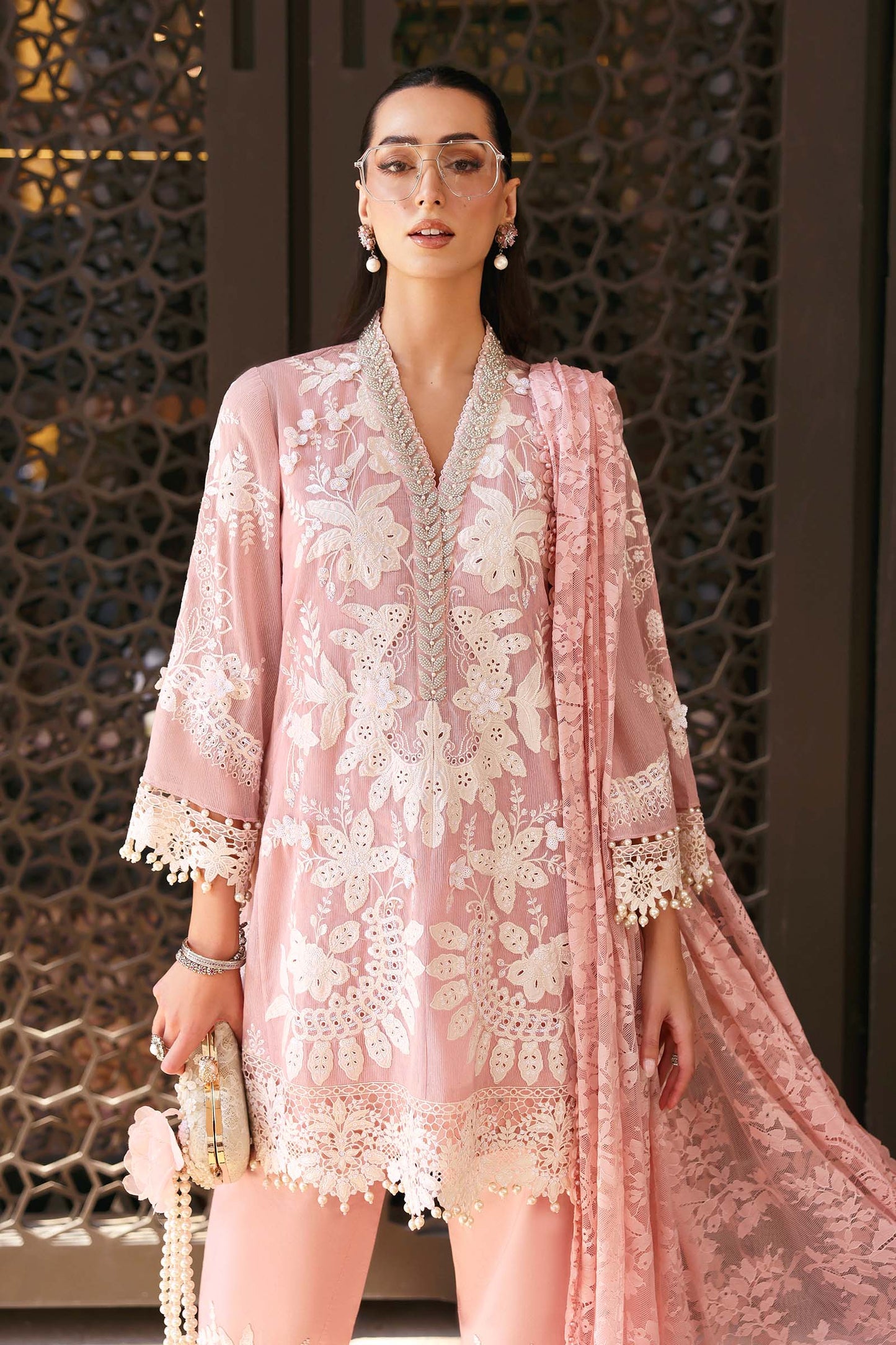 D-2603-A | 3 Piece Unstitched Embroidered Jacquard Lawn Suit | MARIA.B