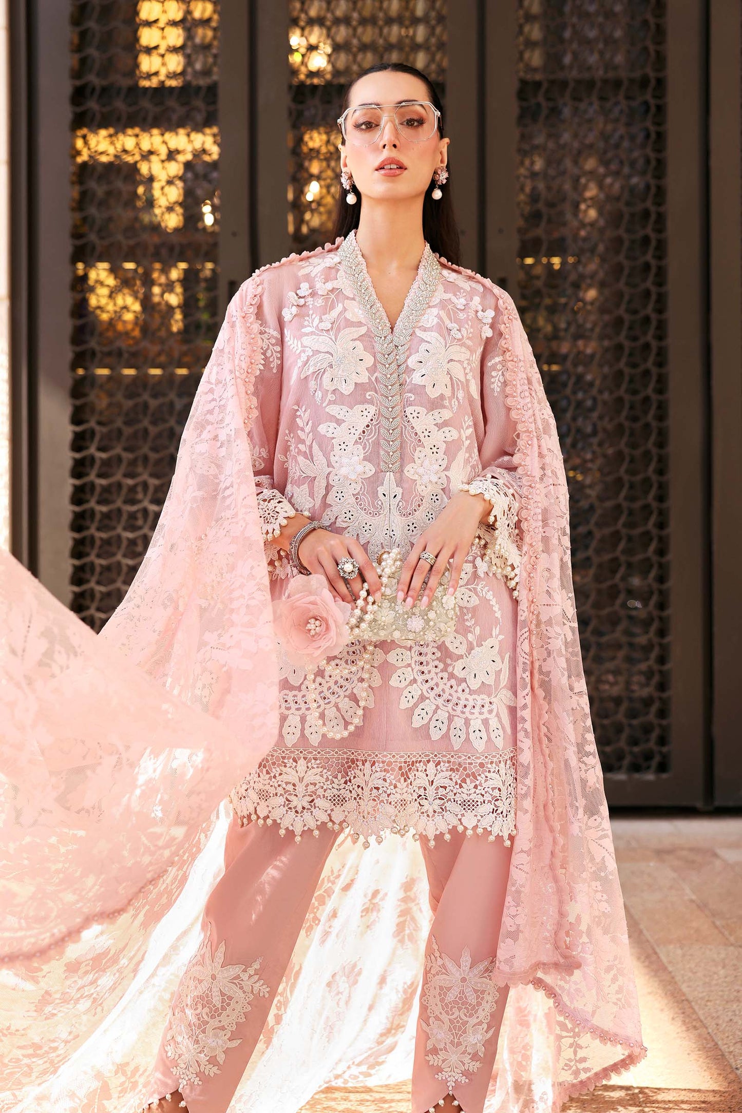 D-2603-A | 3 Piece Unstitched Embroidered Jacquard Lawn Suit | MARIA.B