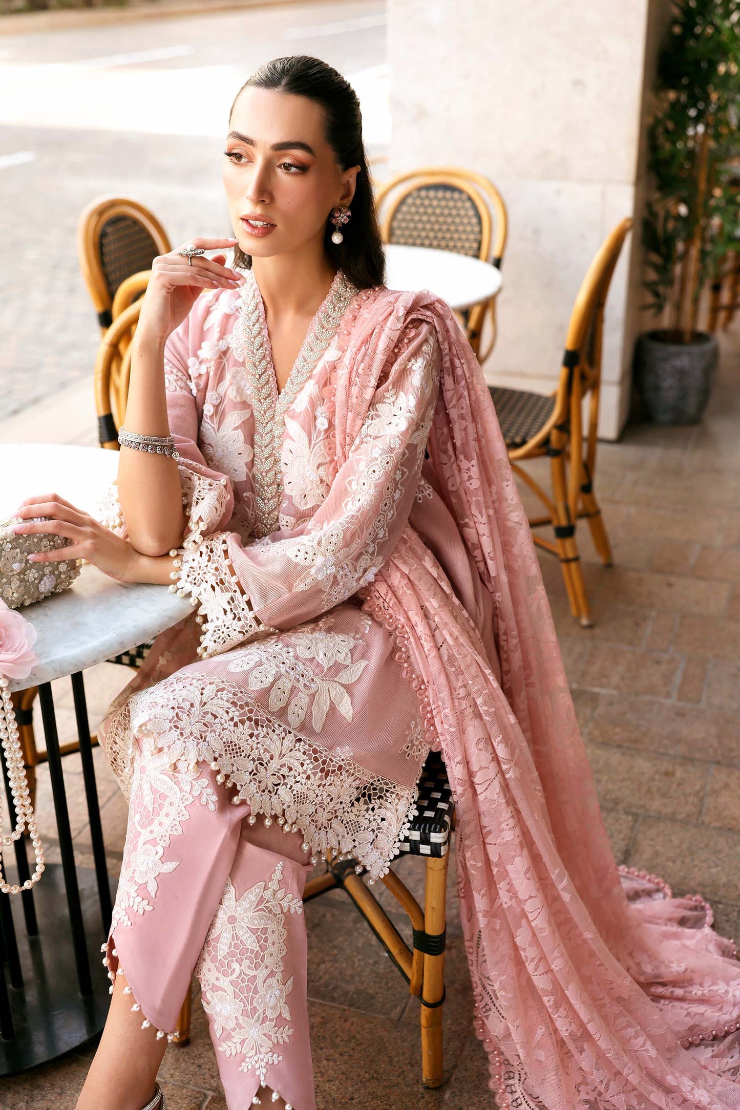 D-2603-A | 3 Piece Unstitched Embroidered Jacquard Lawn Suit | MARIA.B