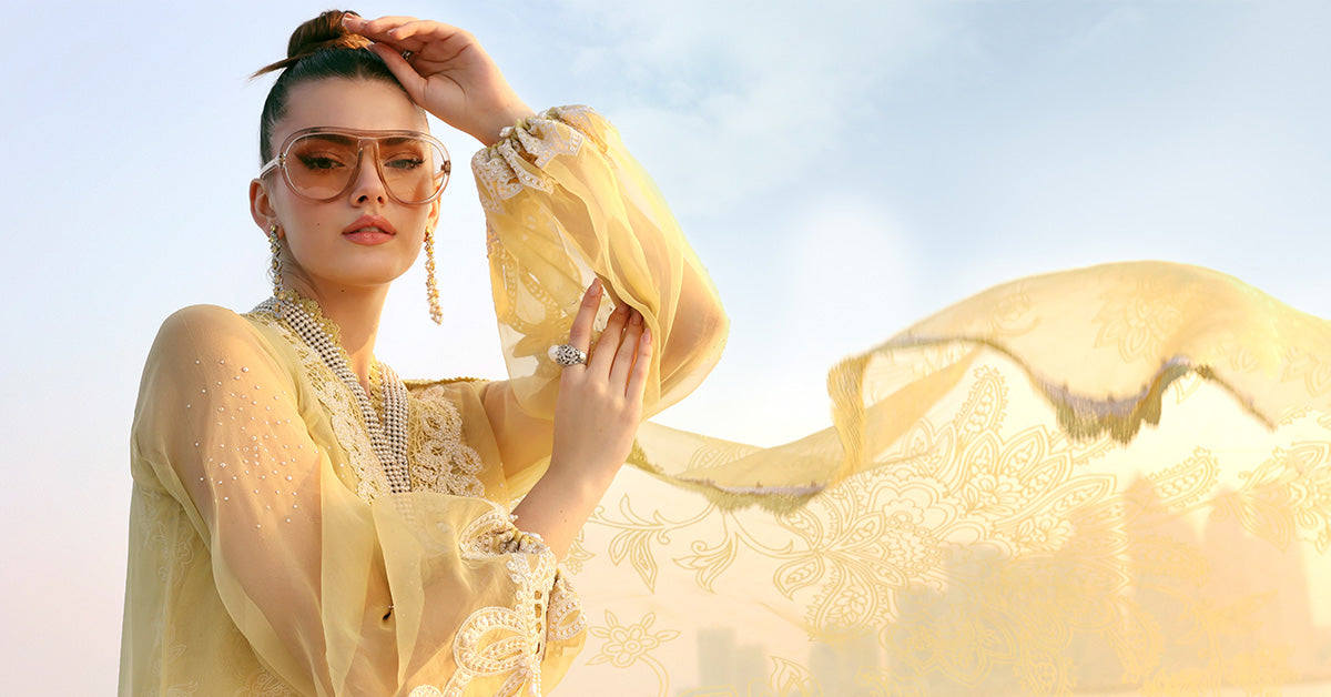 D-2604-A | 3 Piece Unstitched Embroidered Organza Suit | MARIA.B