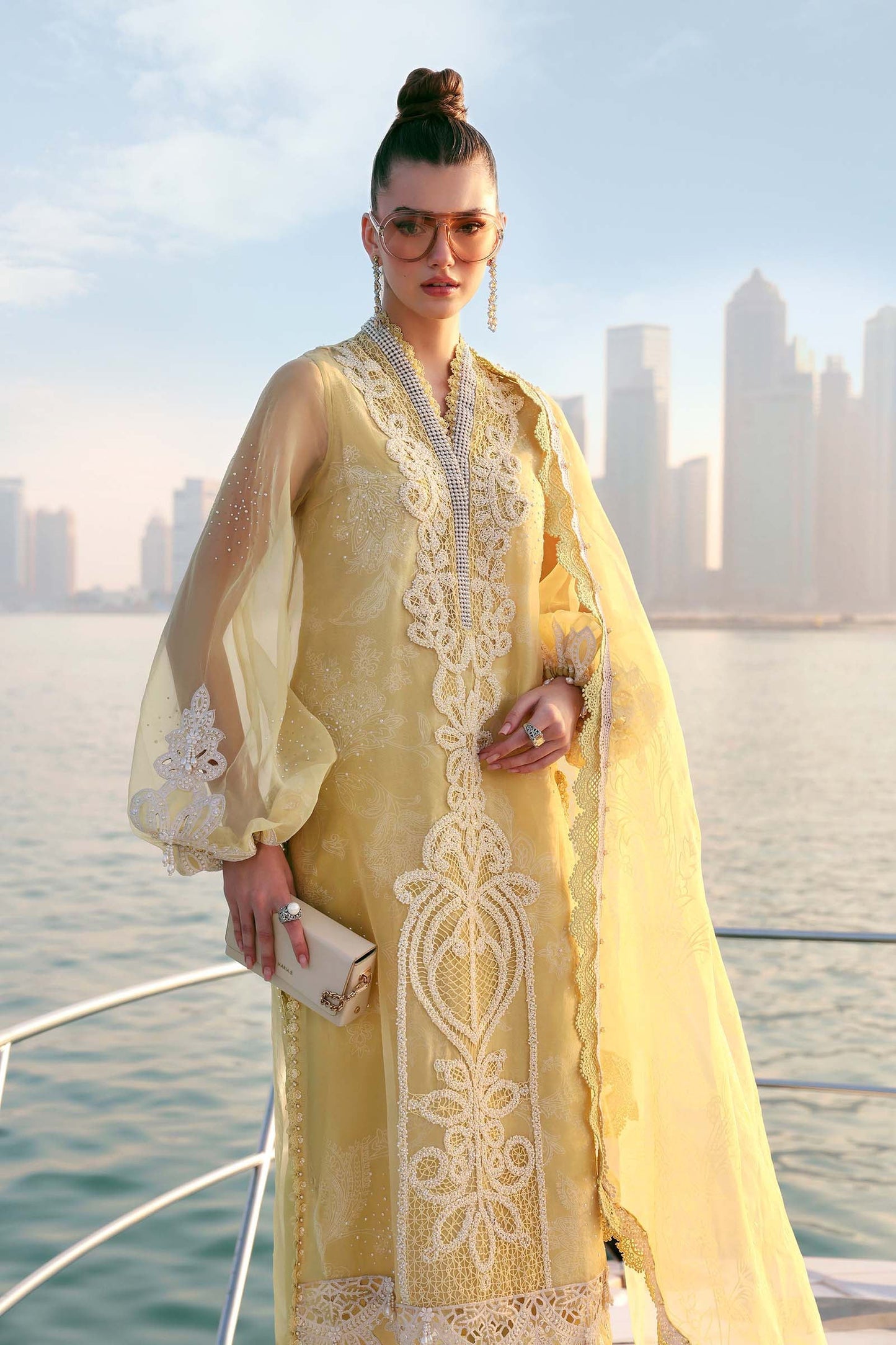D-2604-A | 3 Piece Unstitched Embroidered Organza Suit | MARIA.B