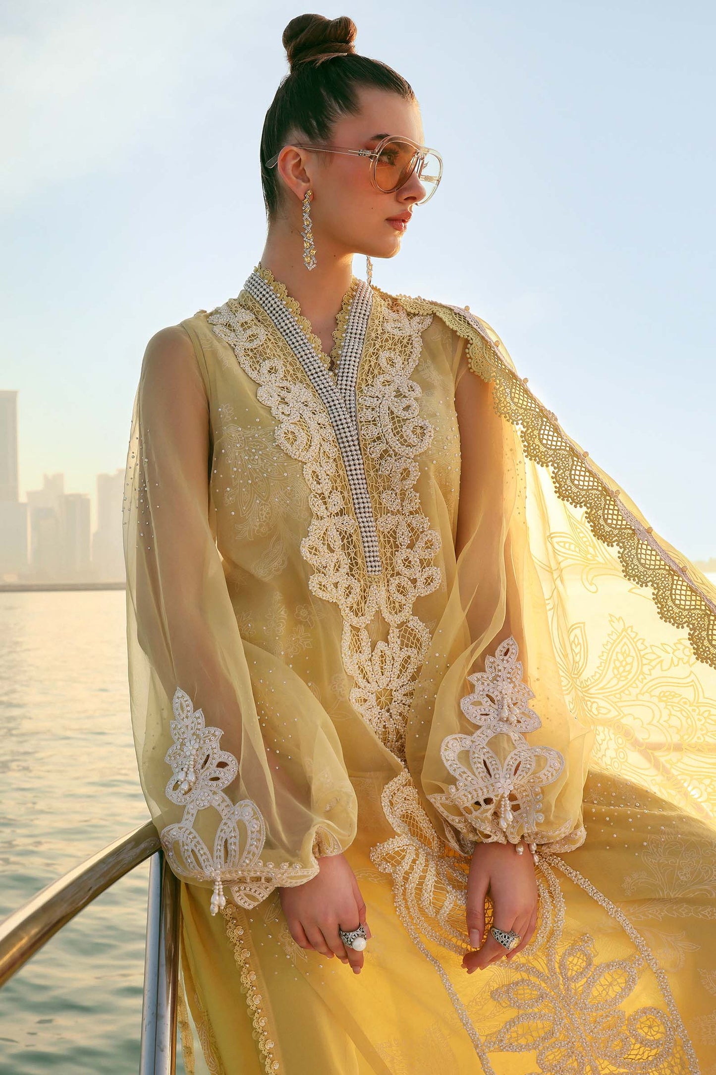 D-2604-A | 3 Piece Unstitched Embroidered Organza Suit | MARIA.B
