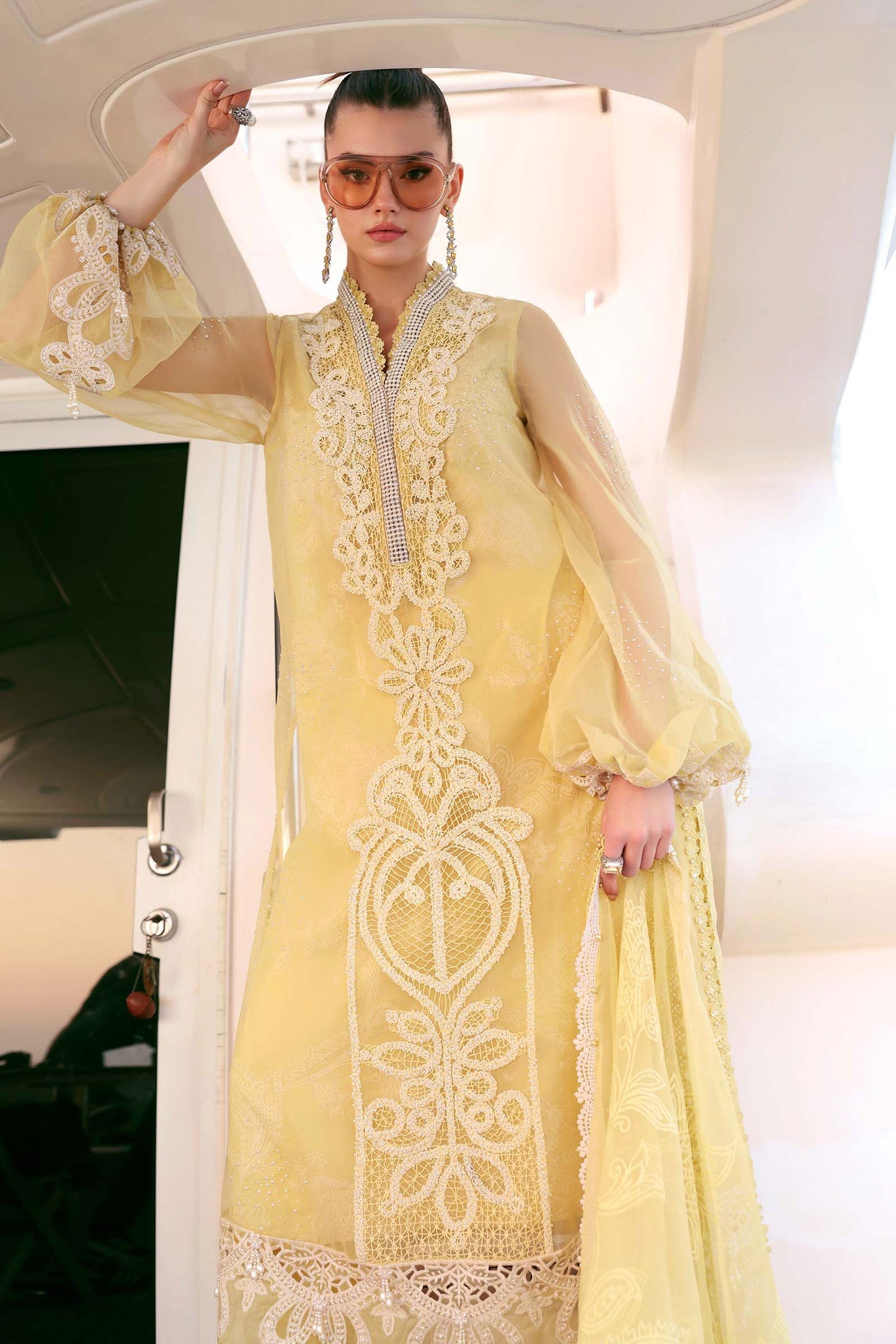 D-2604-A | 3 Piece Unstitched Embroidered Organza Suit | MARIA.B
