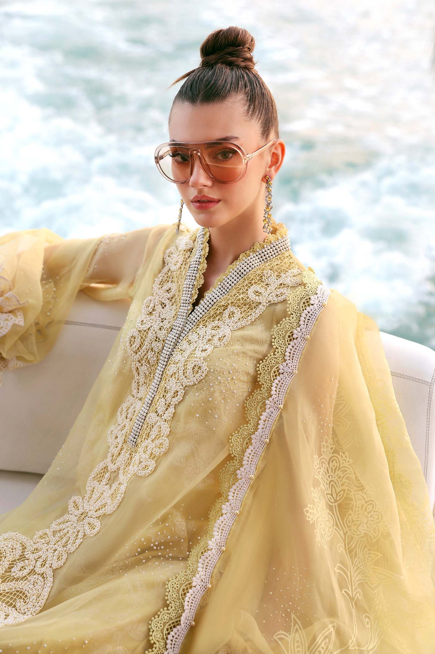 D-2604-A | 3 Piece Unstitched Embroidered Organza Suit | MARIA.B