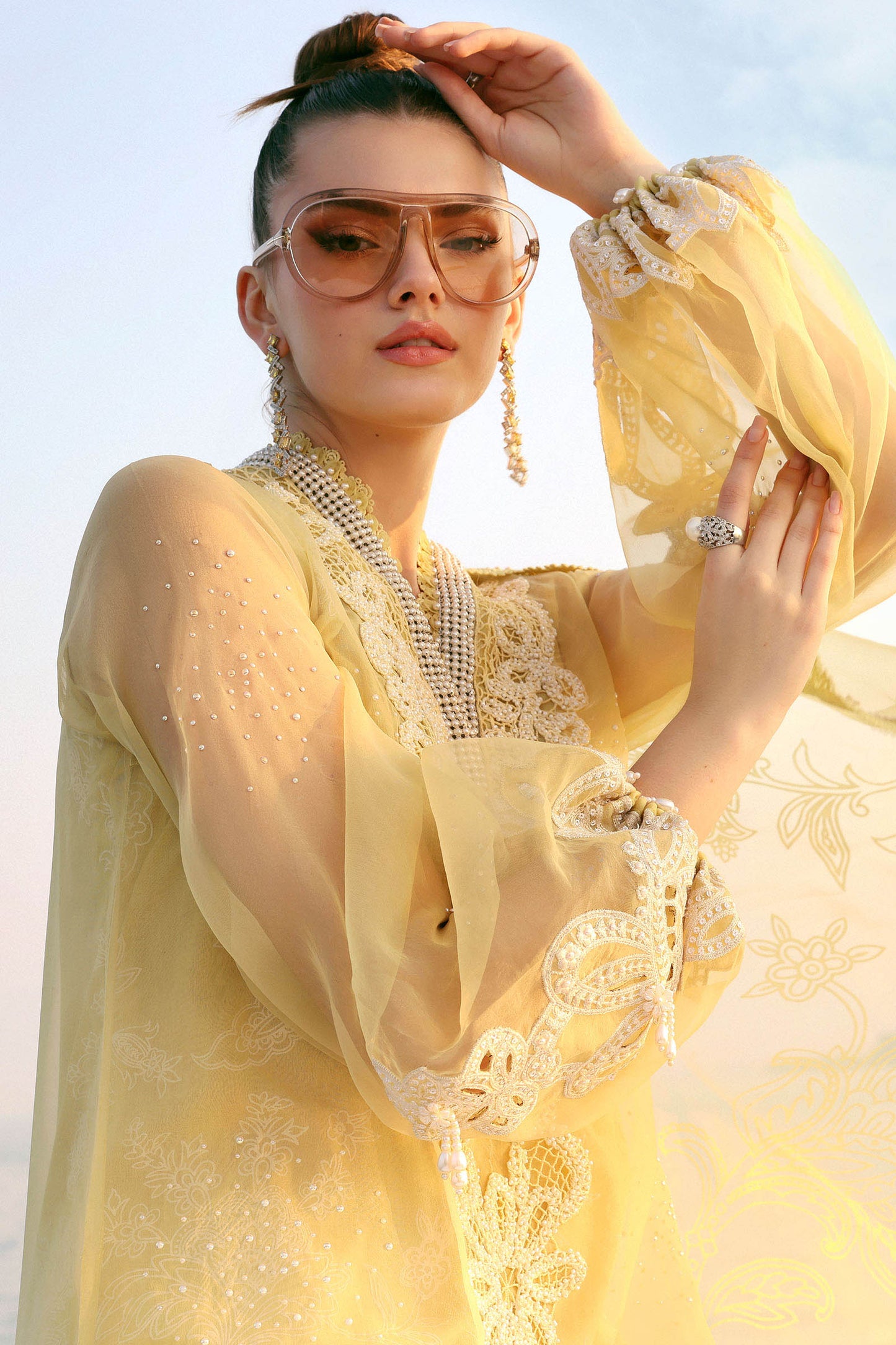 D-2604-A | 3 Piece Unstitched Embroidered Organza Suit | MARIA.B
