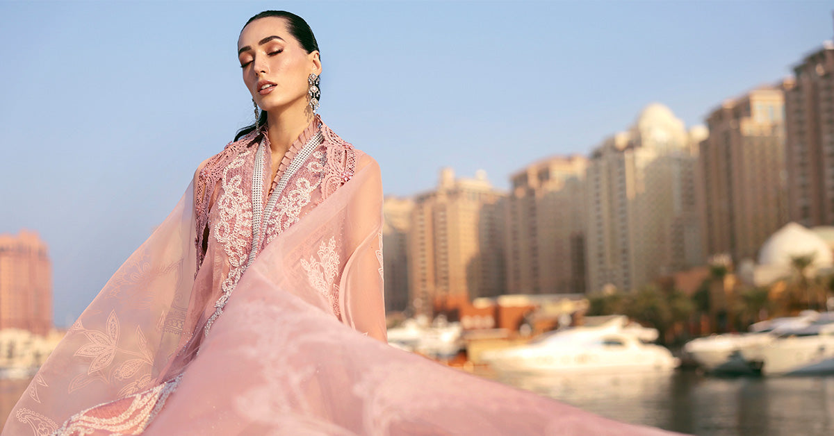 D-2604-B | 3 Piece Unstitched Embroidered Organza Suit | MARIA.B