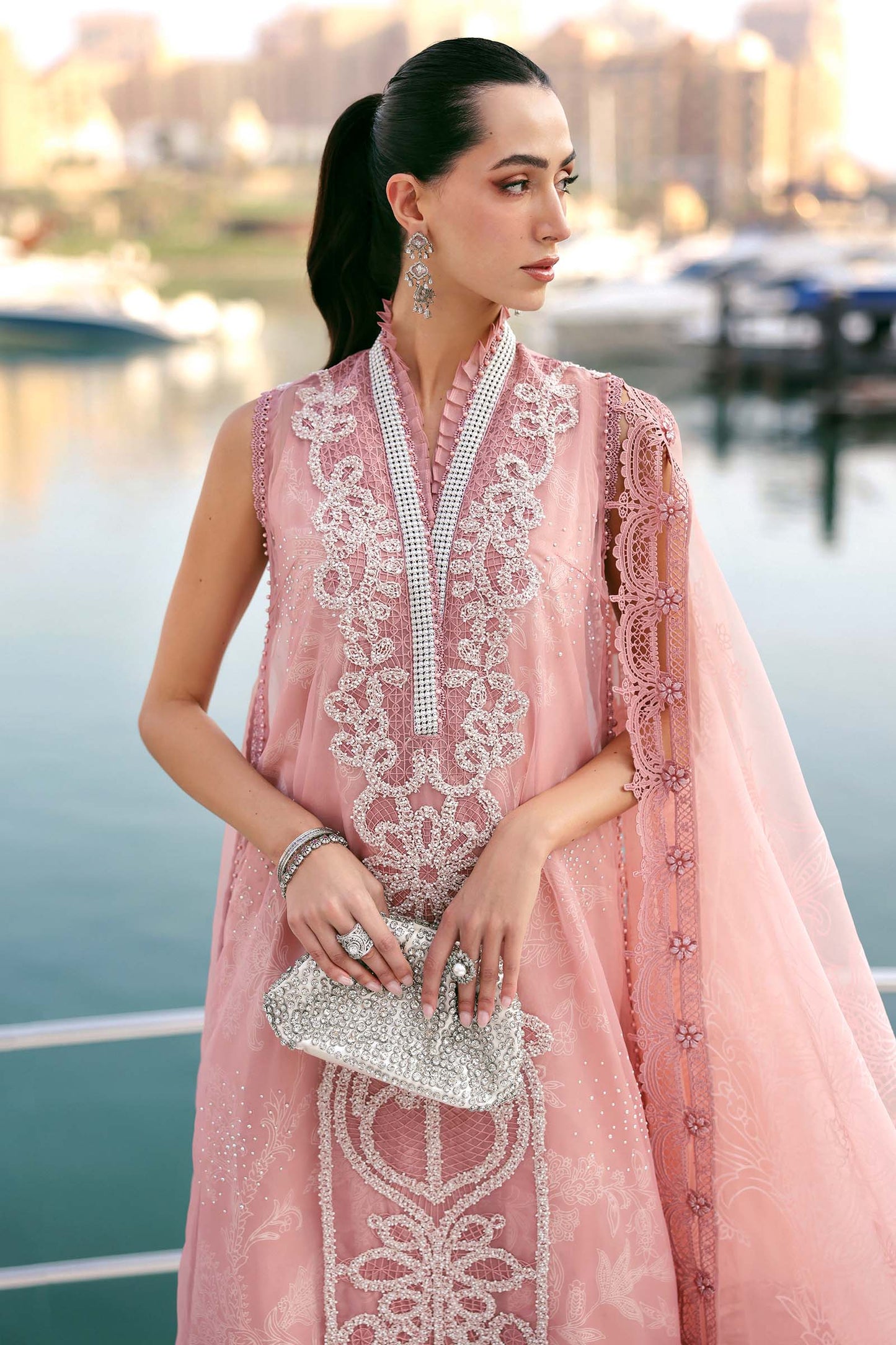 D-2604-B | 3 Piece Unstitched Embroidered Organza Suit | MARIA.B