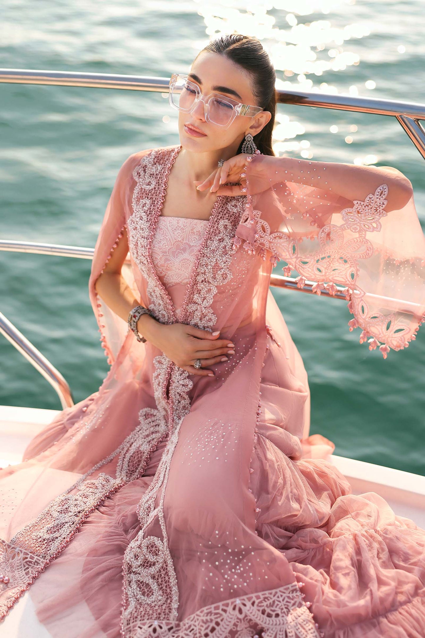 D-2604-B | 3 Piece Unstitched Embroidered Organza Suit | MARIA.B