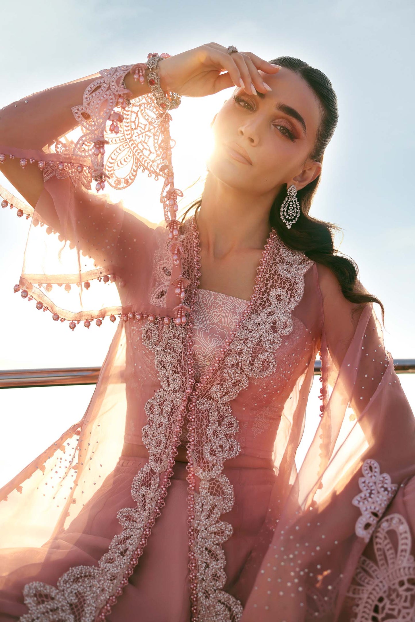 D-2604-B | 3 Piece Unstitched Embroidered Organza Suit | MARIA.B