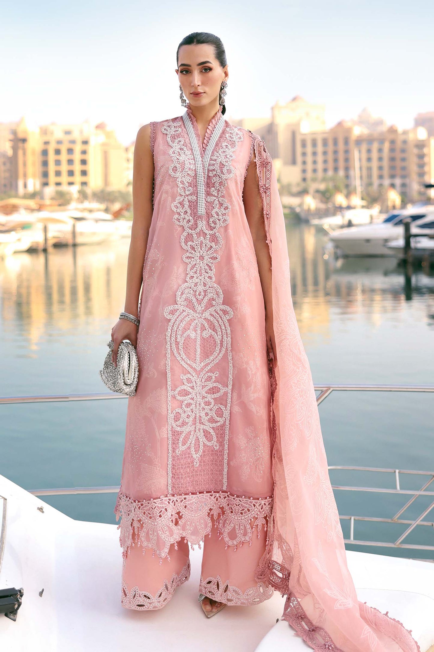 D-2604-B | 3 Piece Unstitched Embroidered Organza Suit | MARIA.B