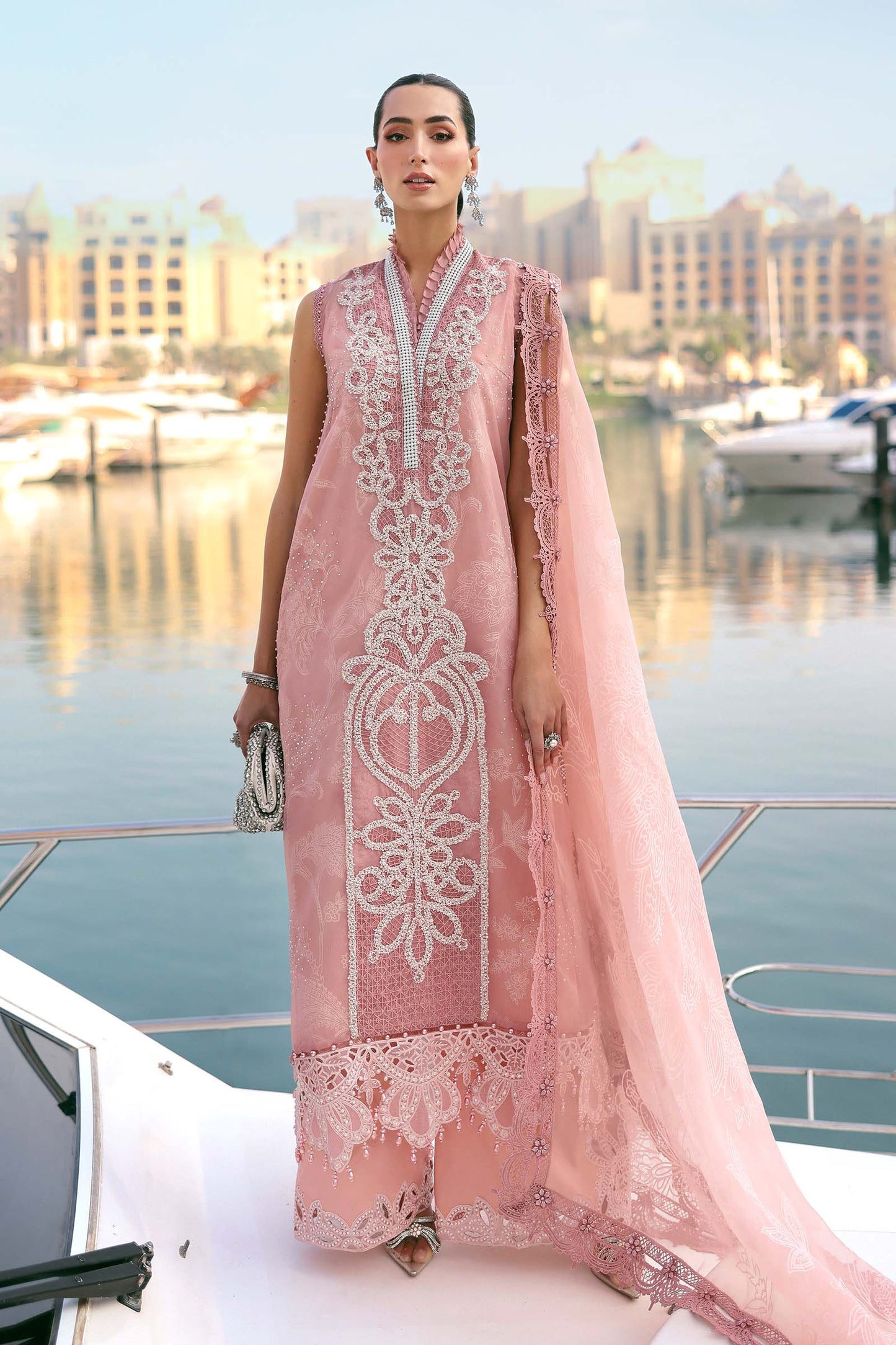 D-2604-B | 3 Piece Unstitched Embroidered Organza Suit | MARIA.B