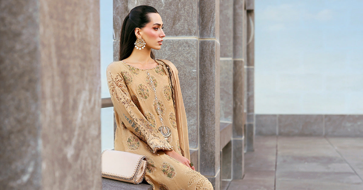 D-2605-A |3 Piece Unstitched Embroidered Jacquard Lawn Suit | MARIA.B