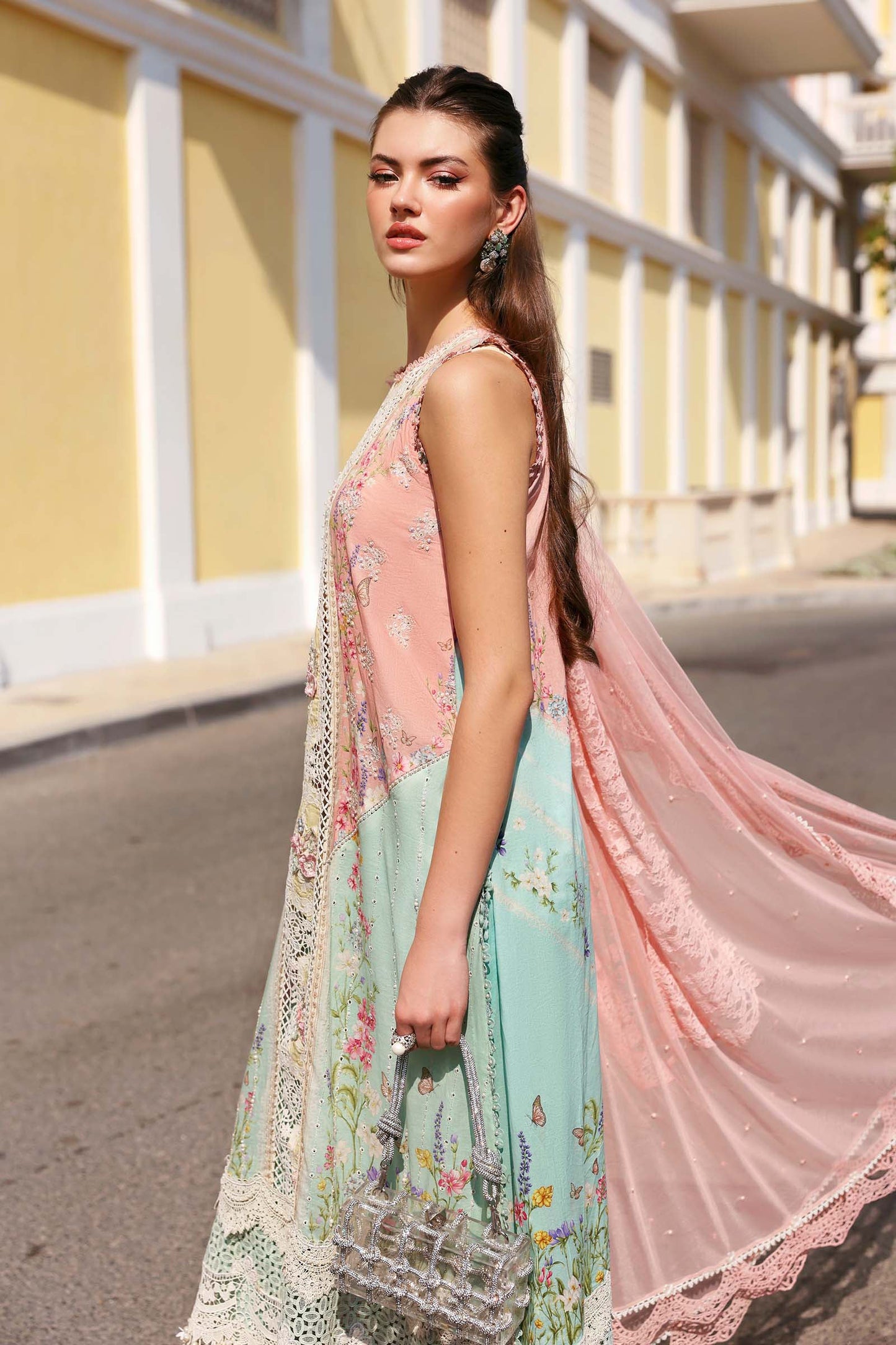 D-2606-A | 3 Piece Unstitched Embroidered Lawn Suit | MARIA.B