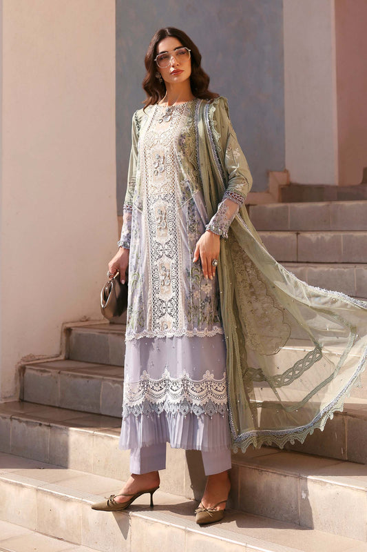 D-2606-B | 3 Piece Unstitched Embroidered Lawn Suit | MARIA.B