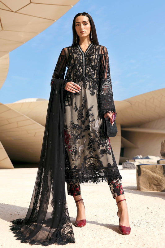 D-2607-B | 3 Piece Unstitched Embroidered Net Suit | MARIA.B