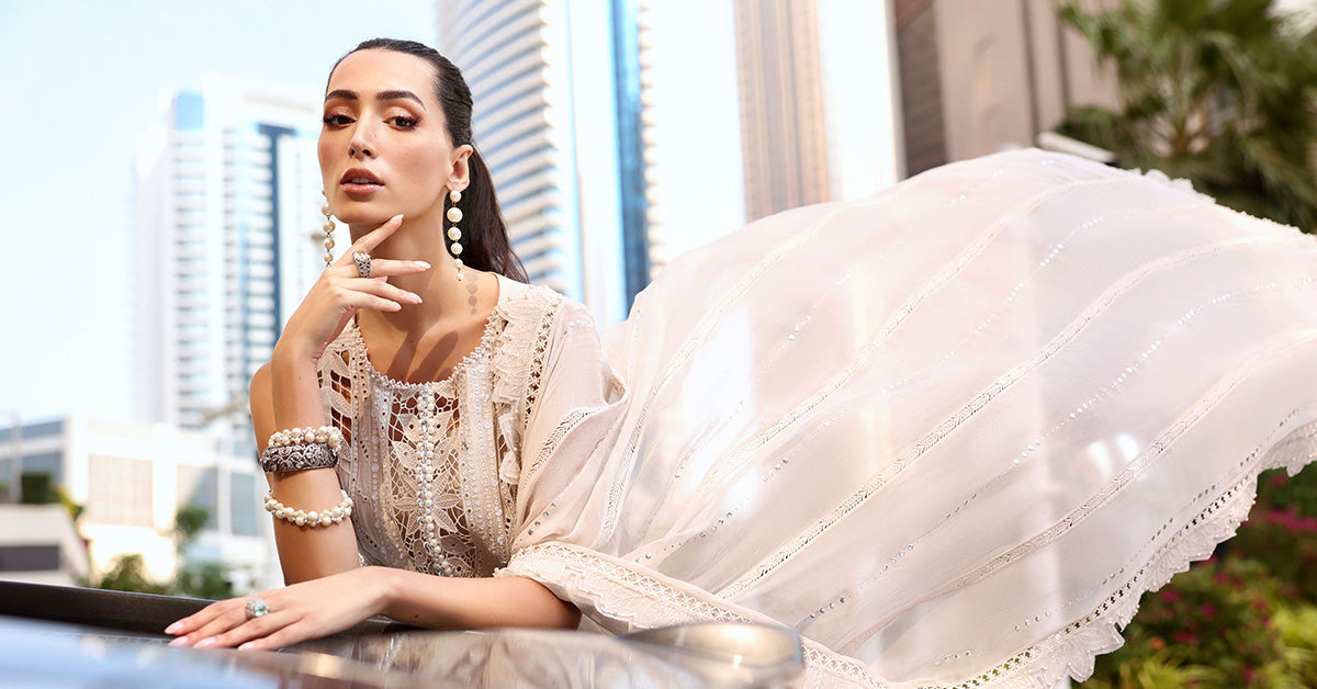 D-2608-A | 3 Piece Unstitched Embroidered Lawn Suit | MARIA.B
