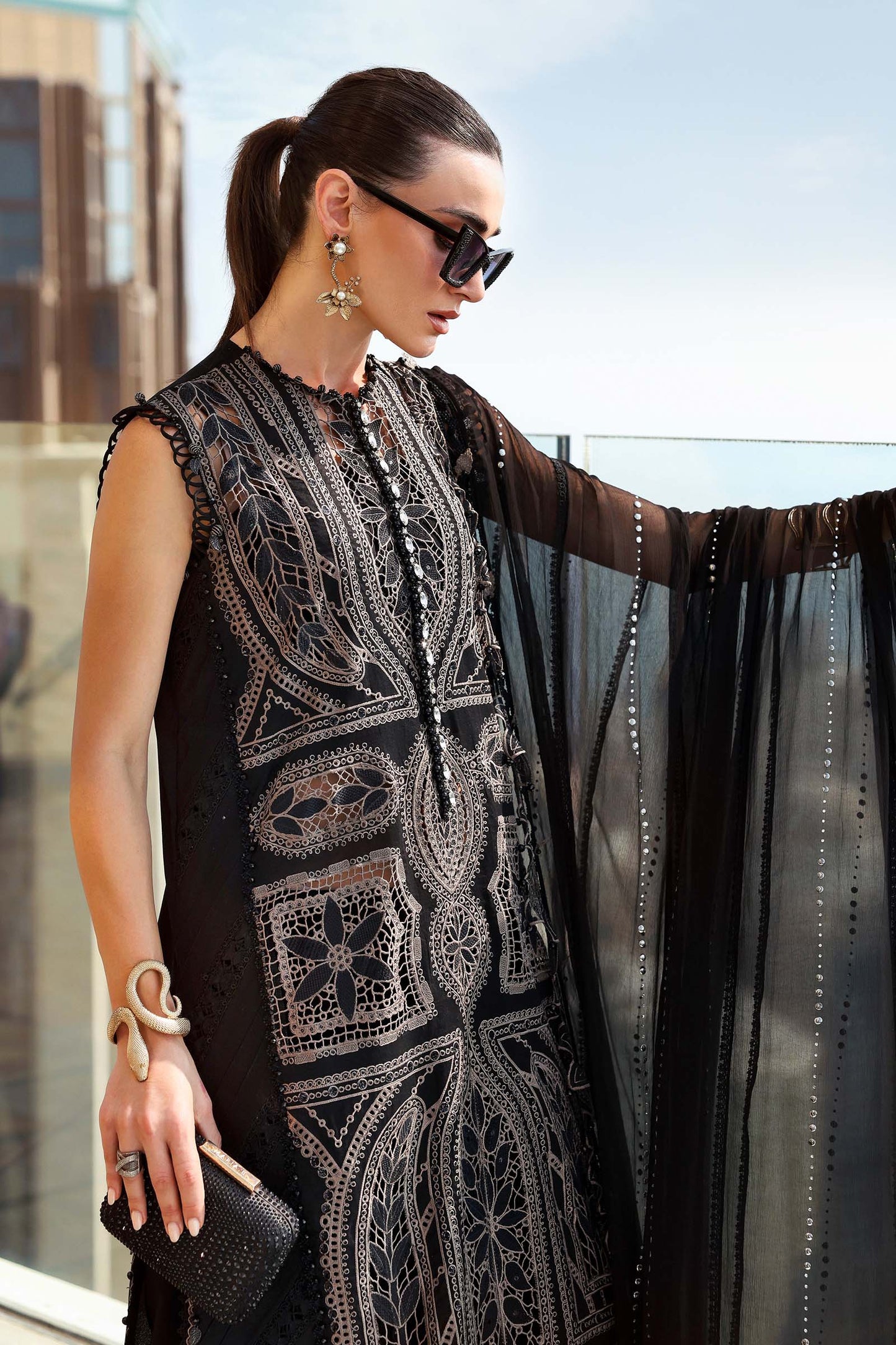 D-2608-B | 3 Piece Unstitched Embroidered Lawn Suit | MARIA.B